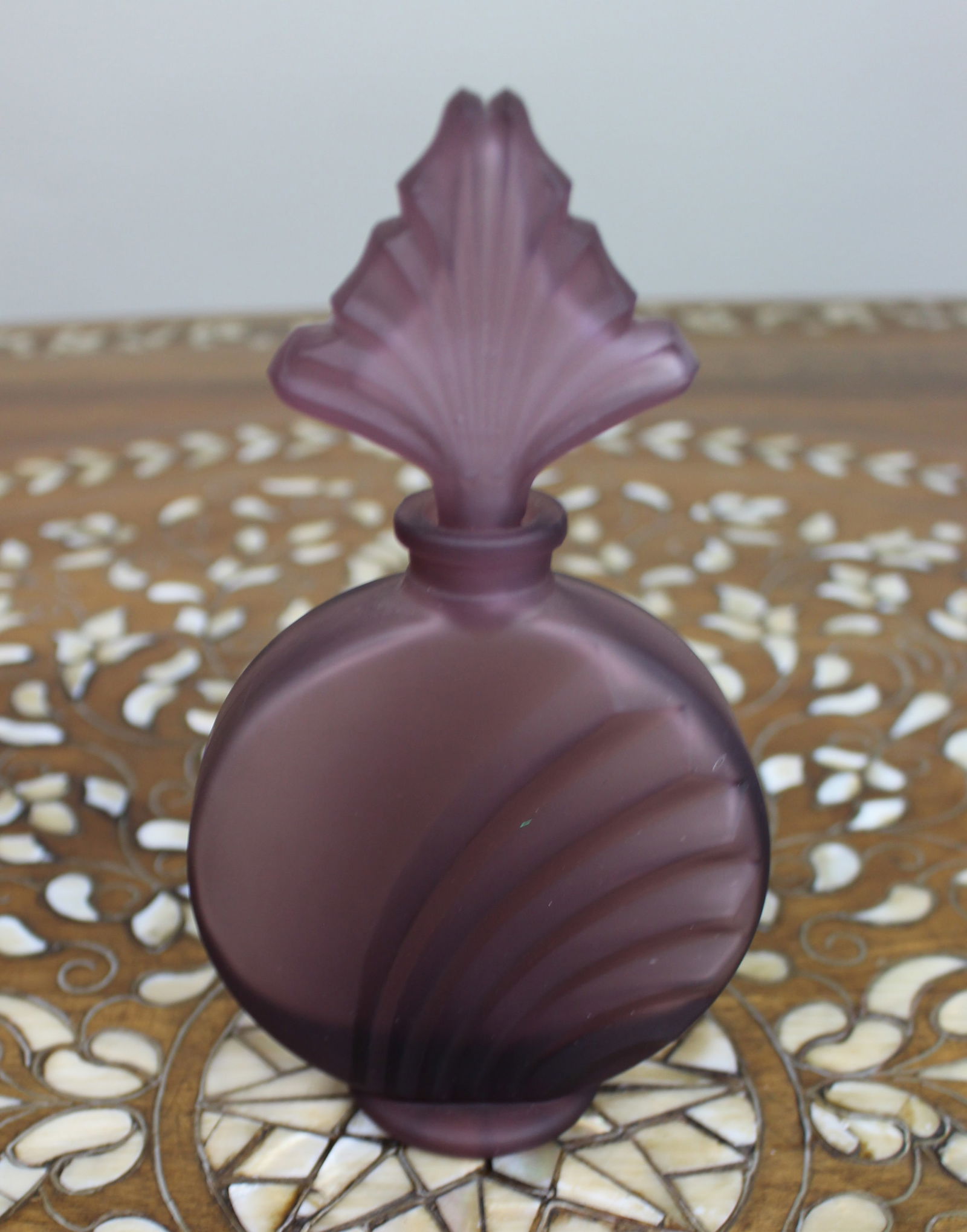Frosted Purple Glass Scent Bottle - 2