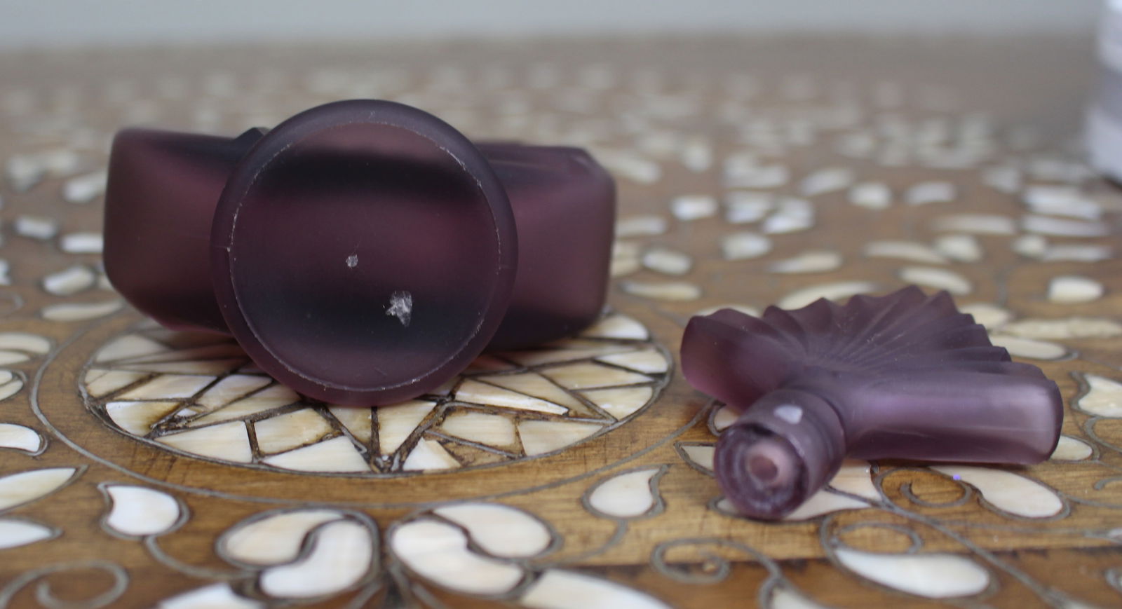 Frosted Purple Glass Scent Bottle - 5