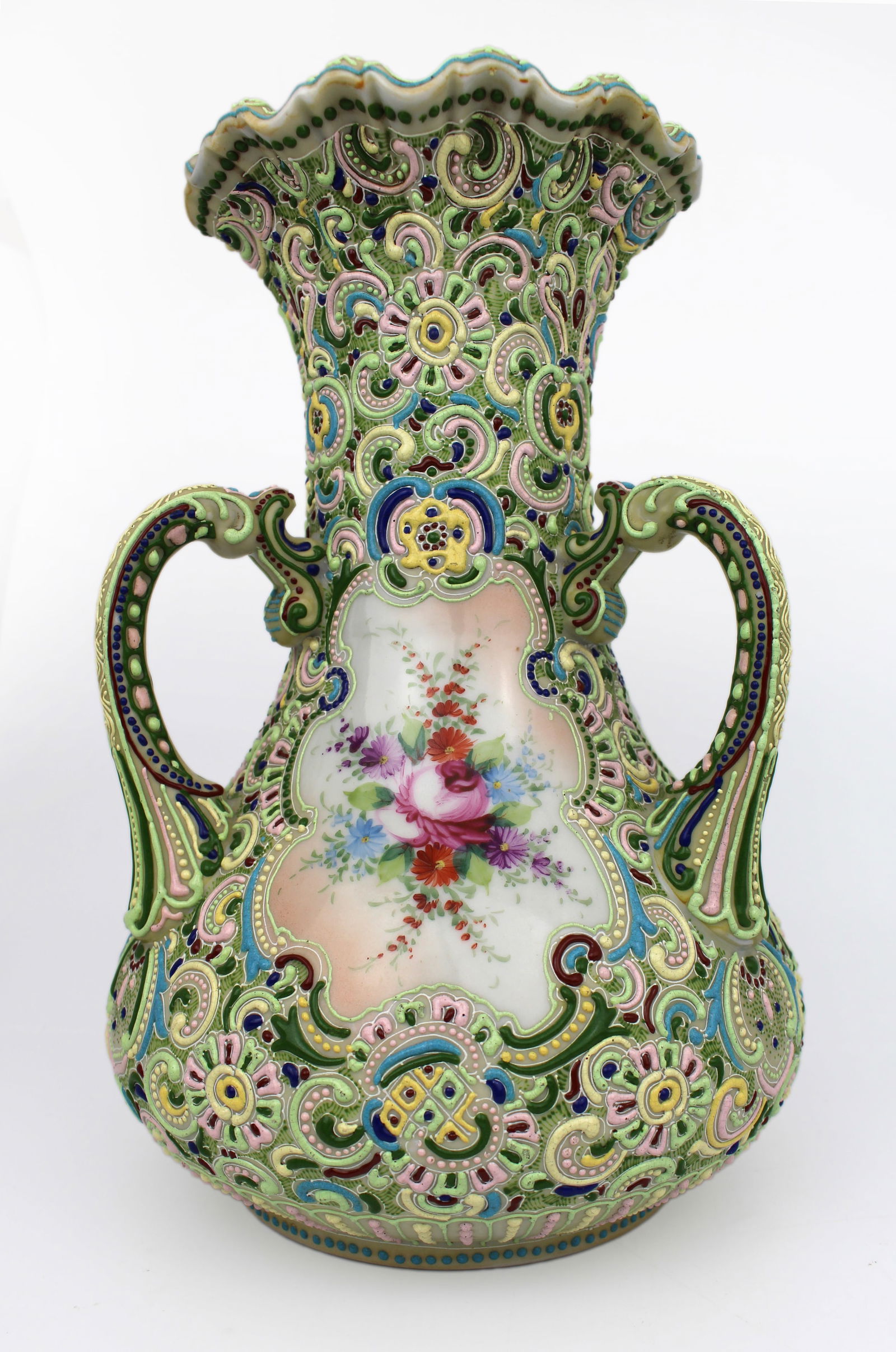Highly Decorative French Enamelled Vase, Attributed to Samson of Paris, c.1880 - 4