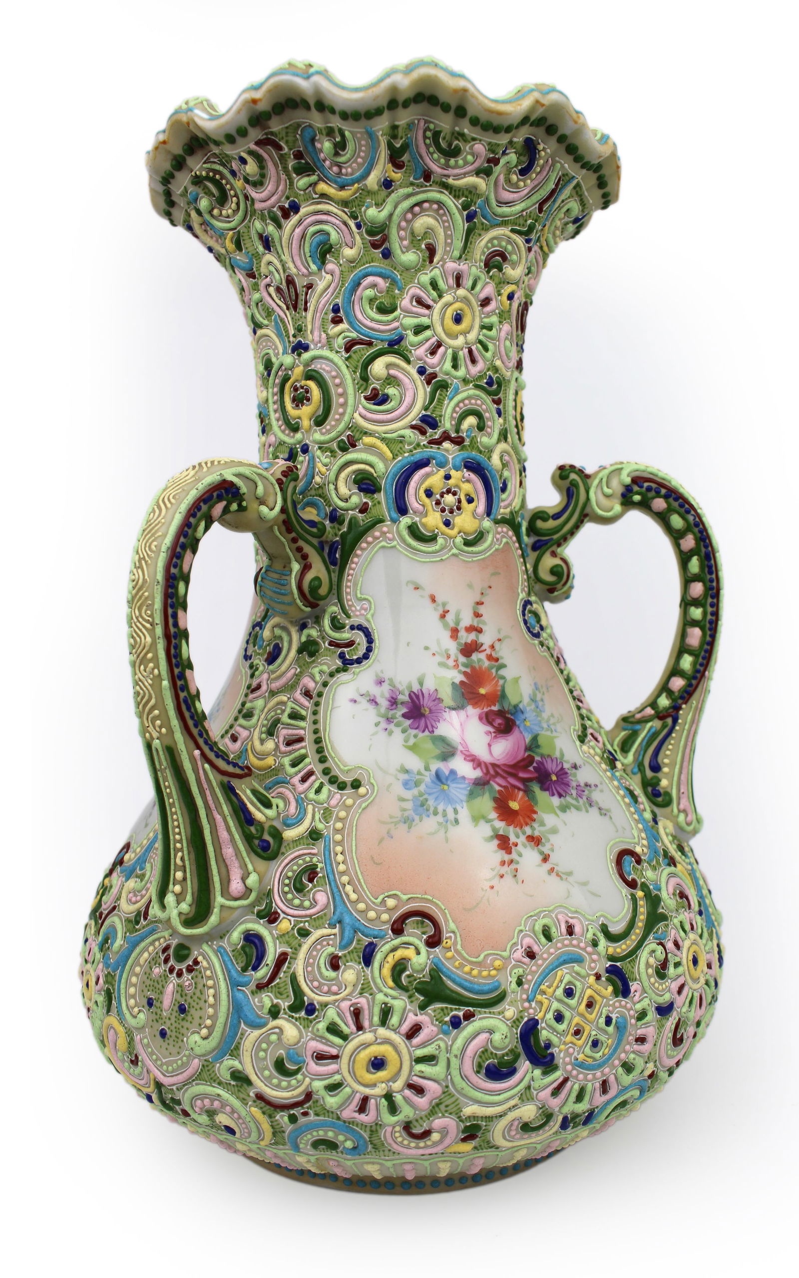 Highly Decorative French Enamelled Vase, Attributed to Samson of Paris, c.1880 - 5