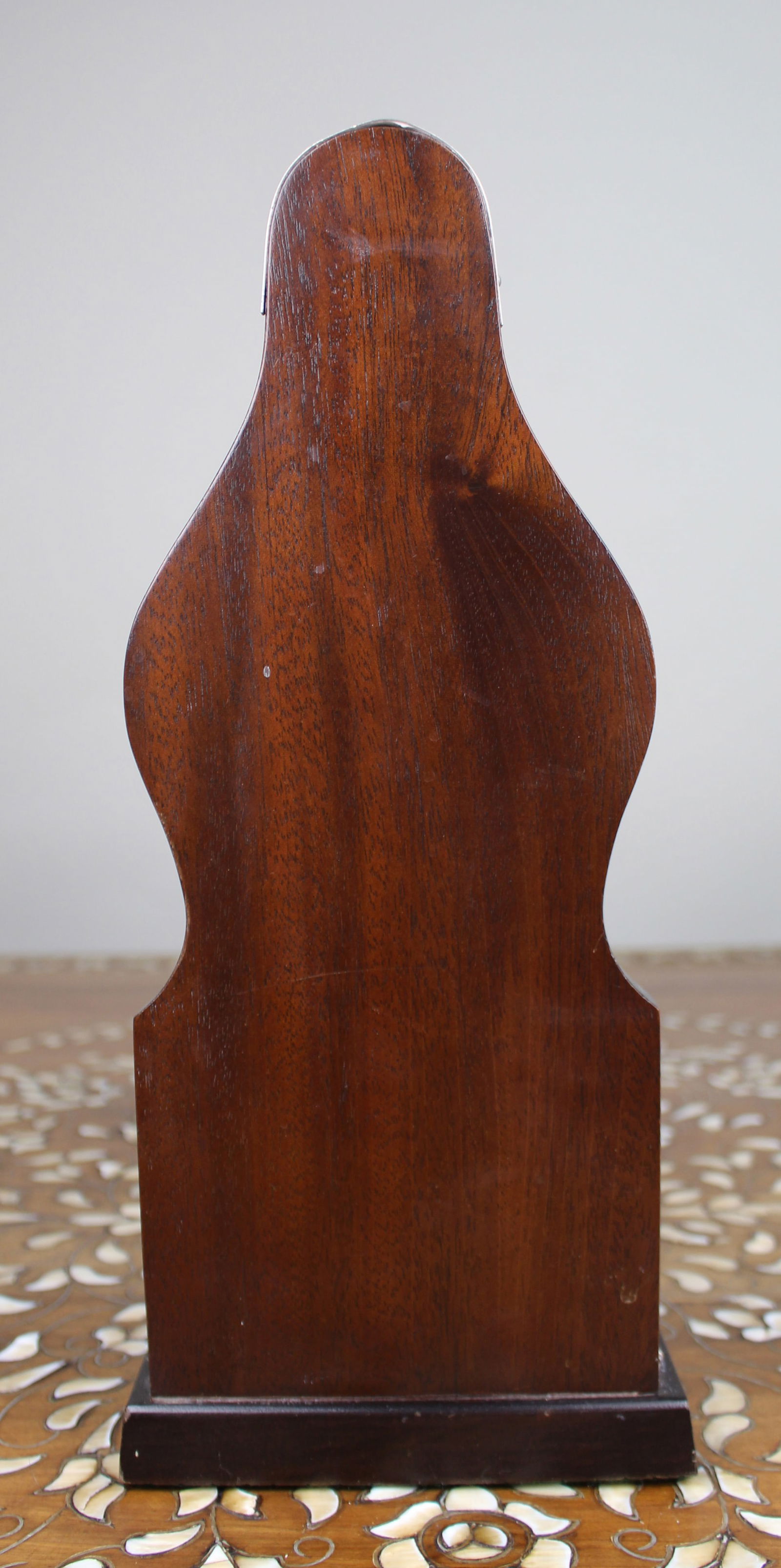 Vintage Mahogany Three Bottle Cut Crystal Tantalus with Silver Plated Mounts - 8