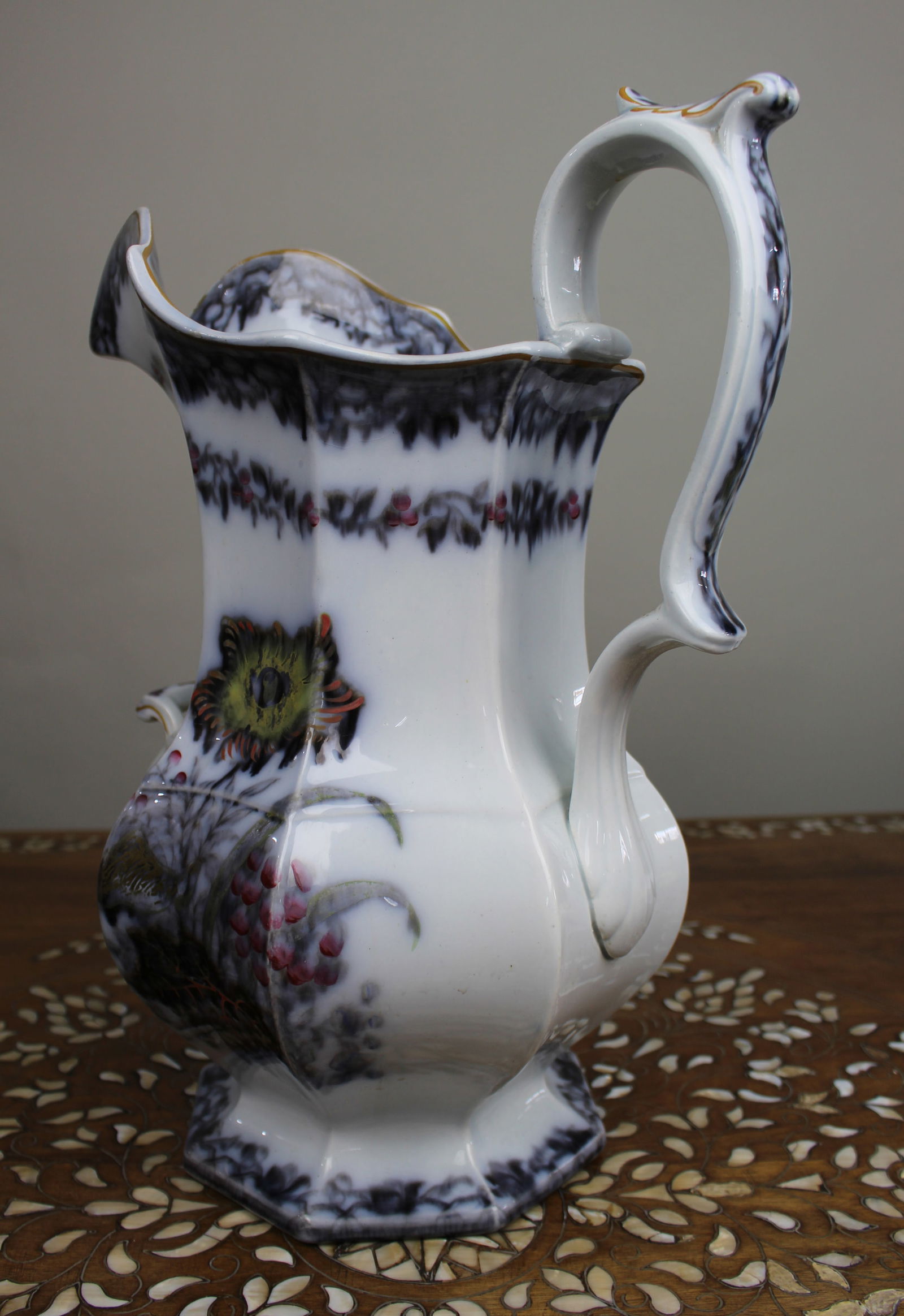 Large 19th-century Staffordshire ironstone jug - 3