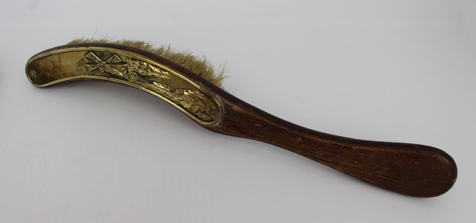 Art Nouveau Brass Crumb Tray & Brush - 3