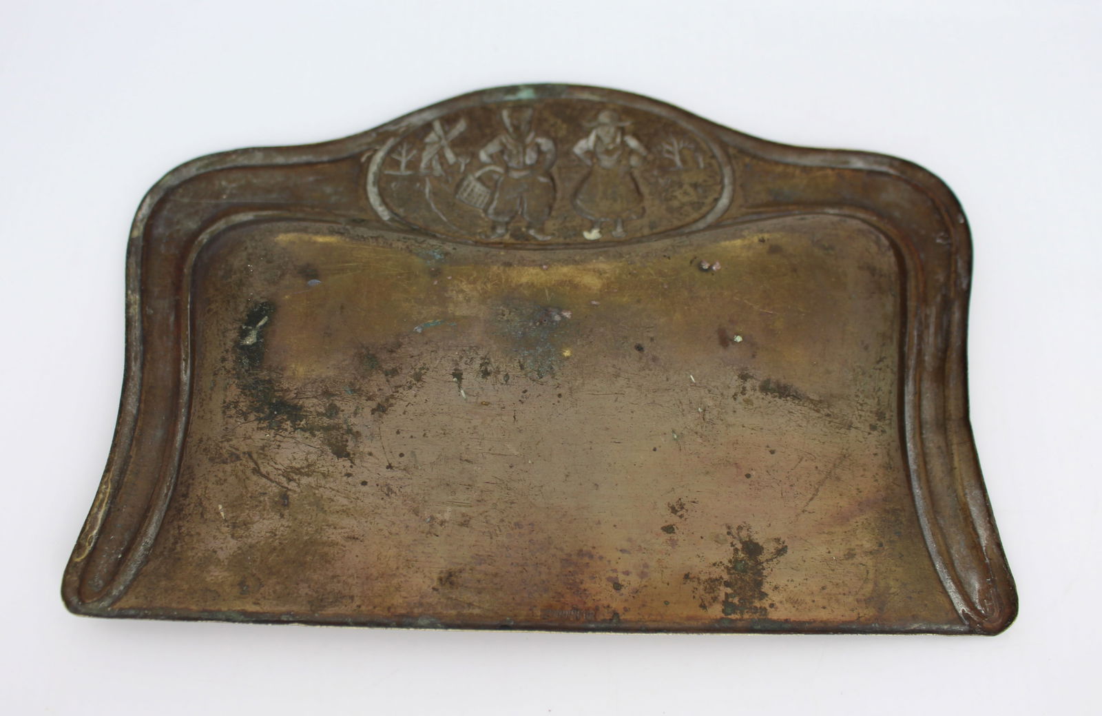 Art Nouveau Brass Crumb Tray & Brush - 5