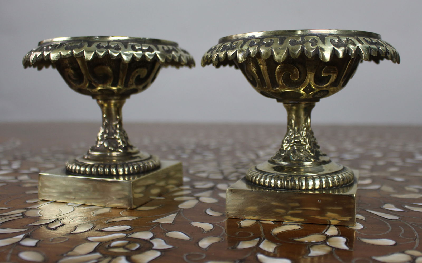 Pair of Grand Tour Style Bronze Urns c.1900 - 5