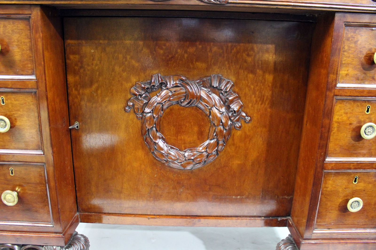 Late 18th Century English Mahogany Desk with Carved Paw Feet - 10