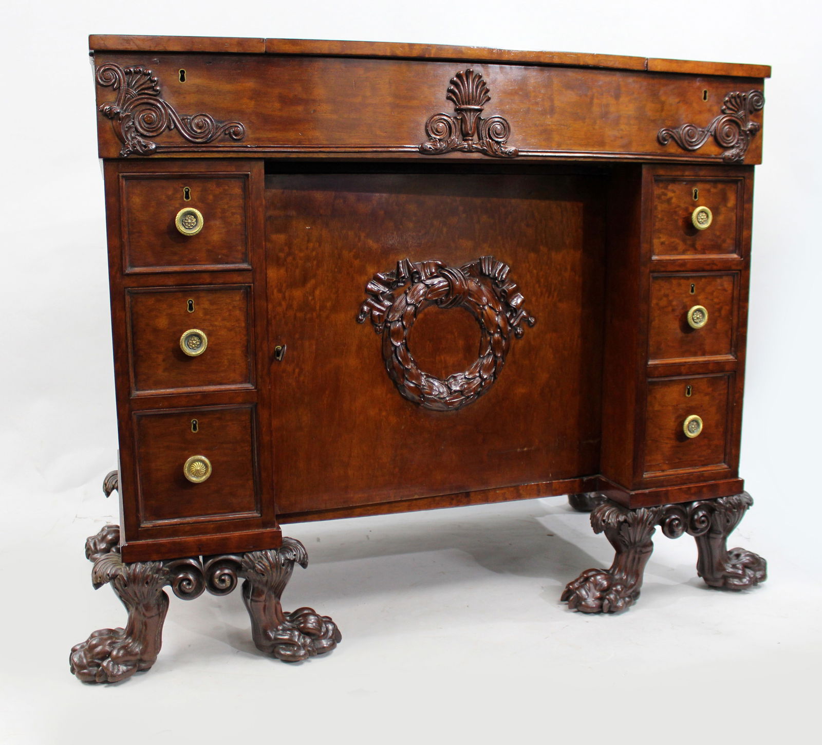 Late 18th Century English Mahogany Desk with Carved Paw Feet - 4
