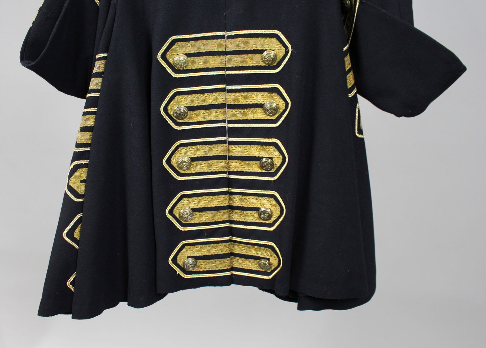 Decorative Vintage Ceremonial Wool Coat with Gold Braid Trim, 20th Century - 11