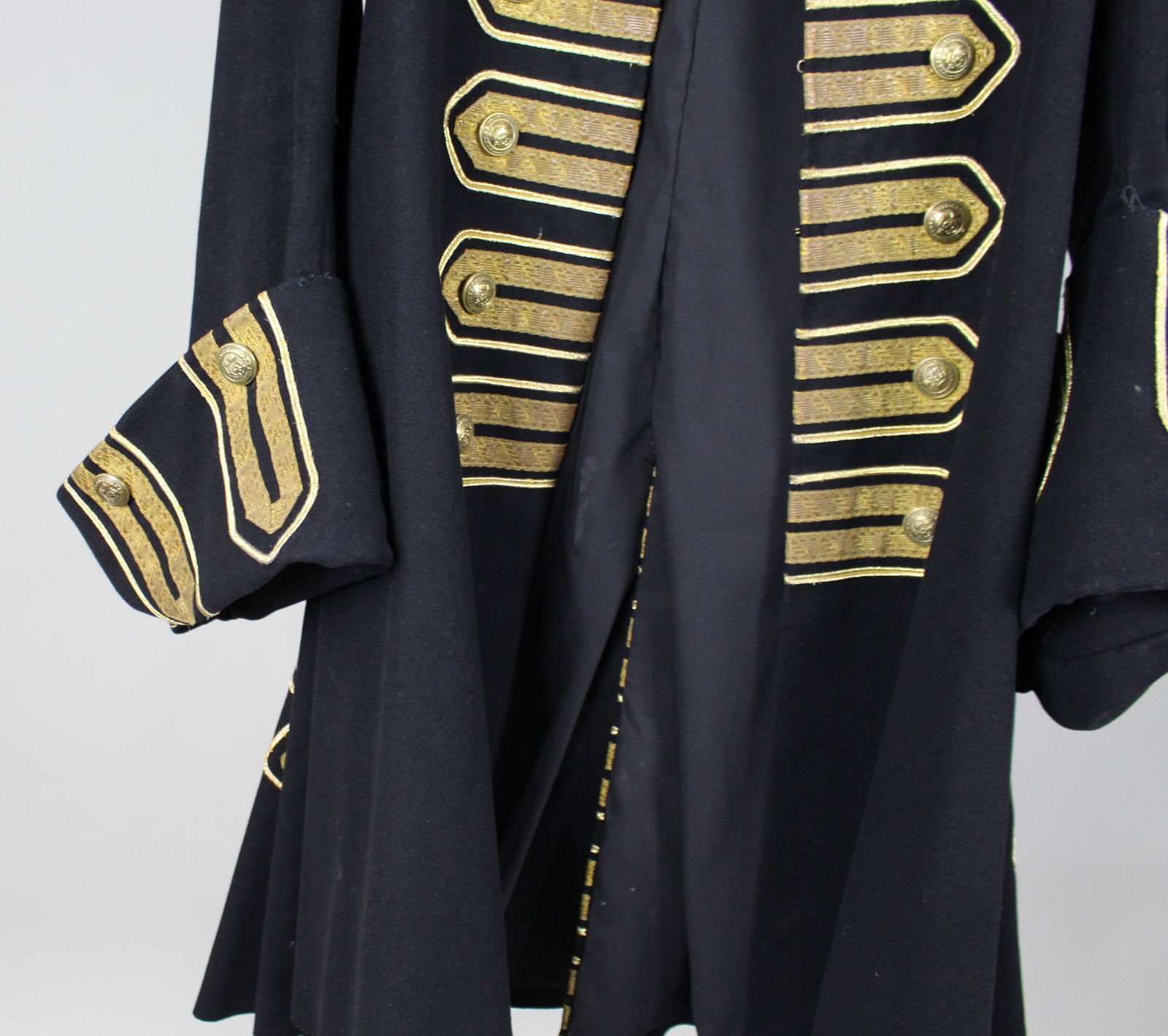 Decorative Vintage Ceremonial Wool Coat with Gold Braid Trim, 20th Century - 4