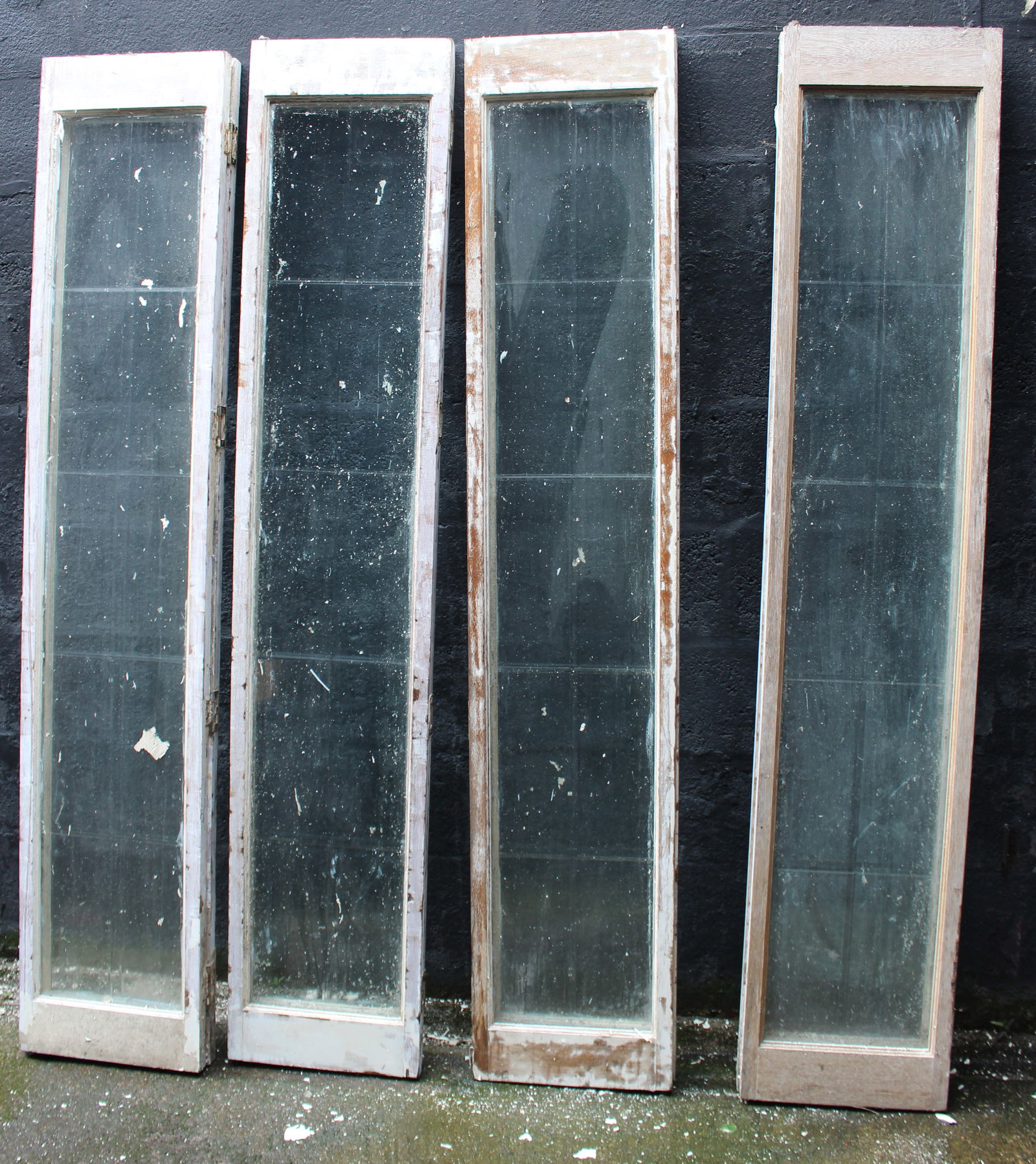 Set of 4 Vintage Carved Wood Bevelled Glazed Hinged Doors (1 of 10)