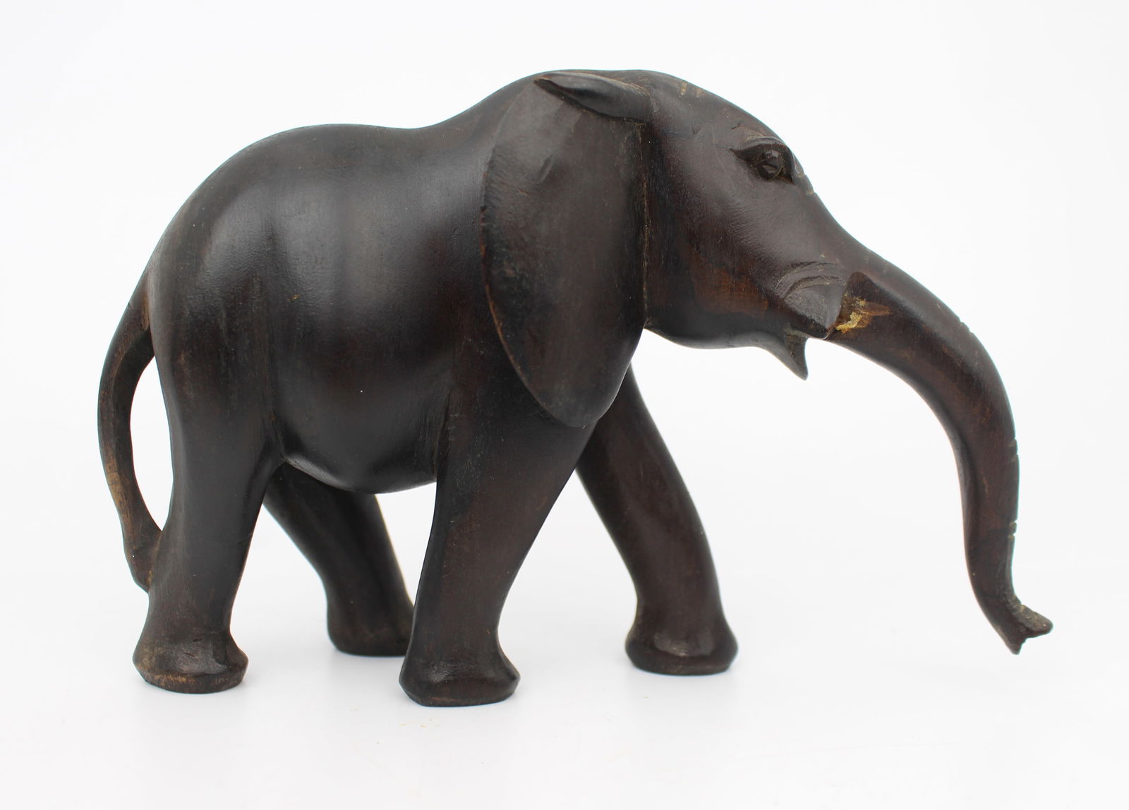 Vintage Hand-Carved Wooden Elephant - 2