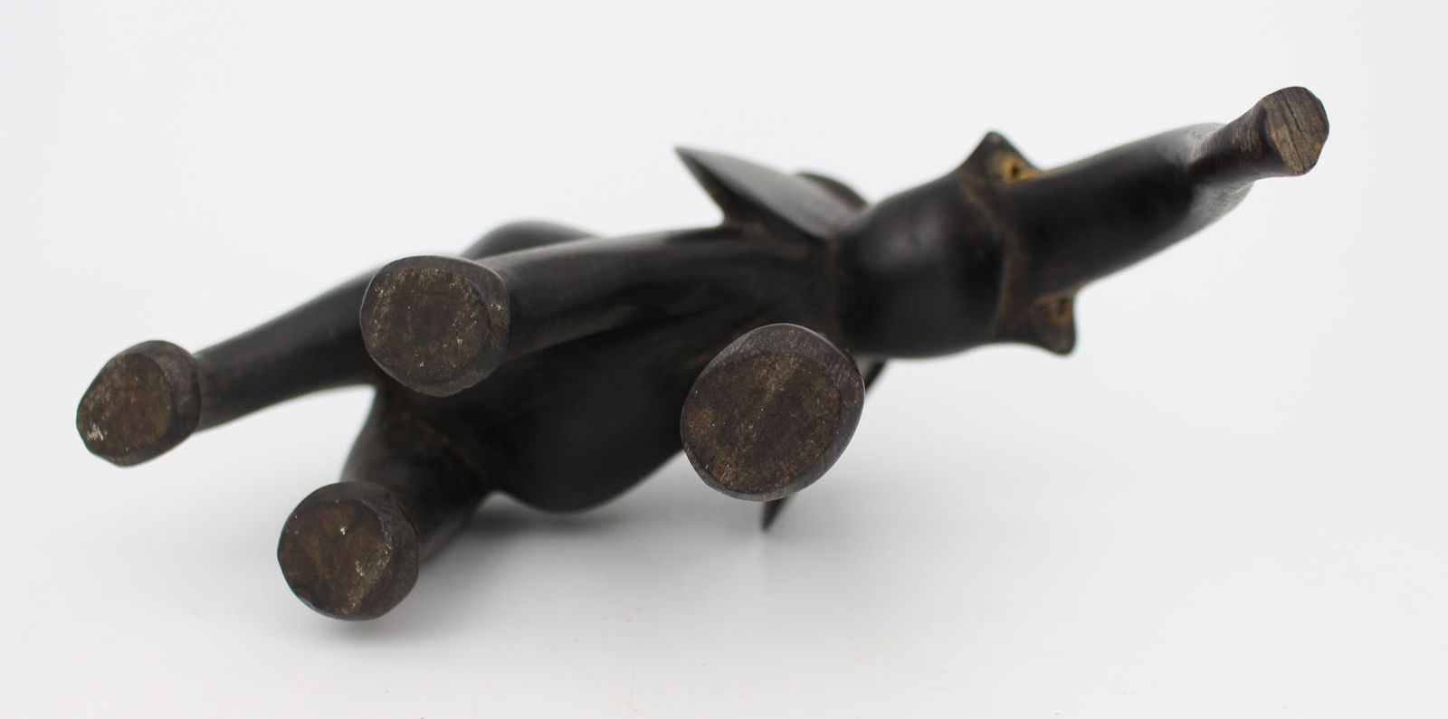 Vintage Hand-Carved Wooden Elephant - 3