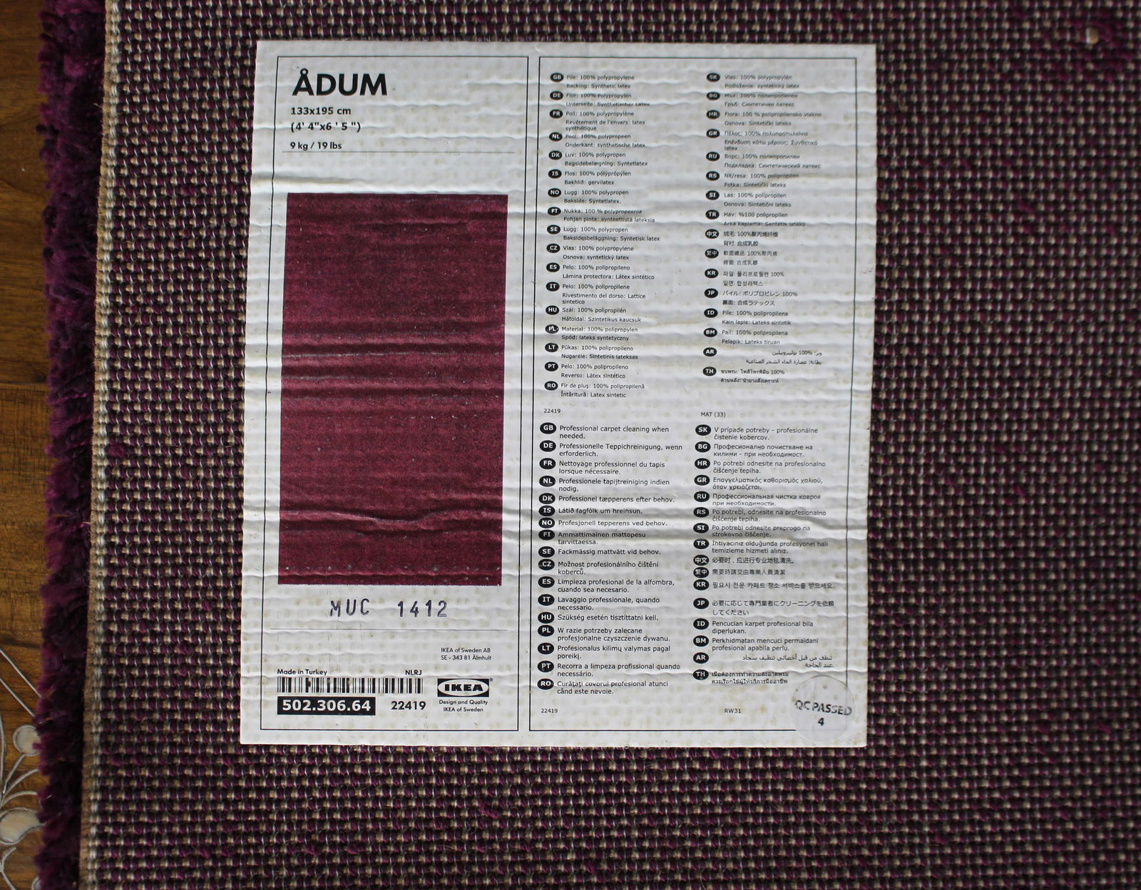 Pair of Vintage Purple Rugs 133 x 195 cm - 2