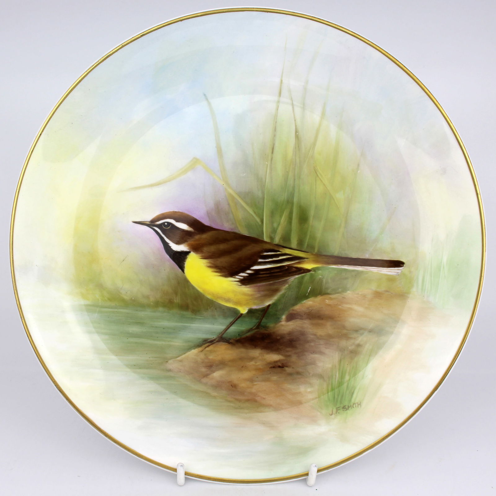 Hand Painted Cabinet Plate by J Smith Worcester: Title: Hand Painted Cabinet Plate by J Smith Worcester Description: Hand Painted Cabinet Plate by J Smith Worcester Condition: Used Location Category: Antiques"