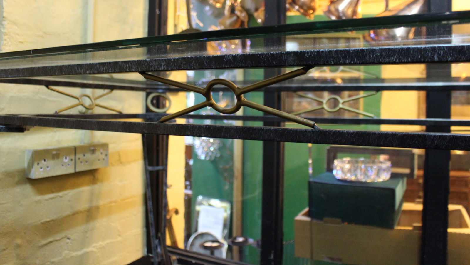 Hollywood Regency Ornate Metal & Glass Dining Centre Table - 10