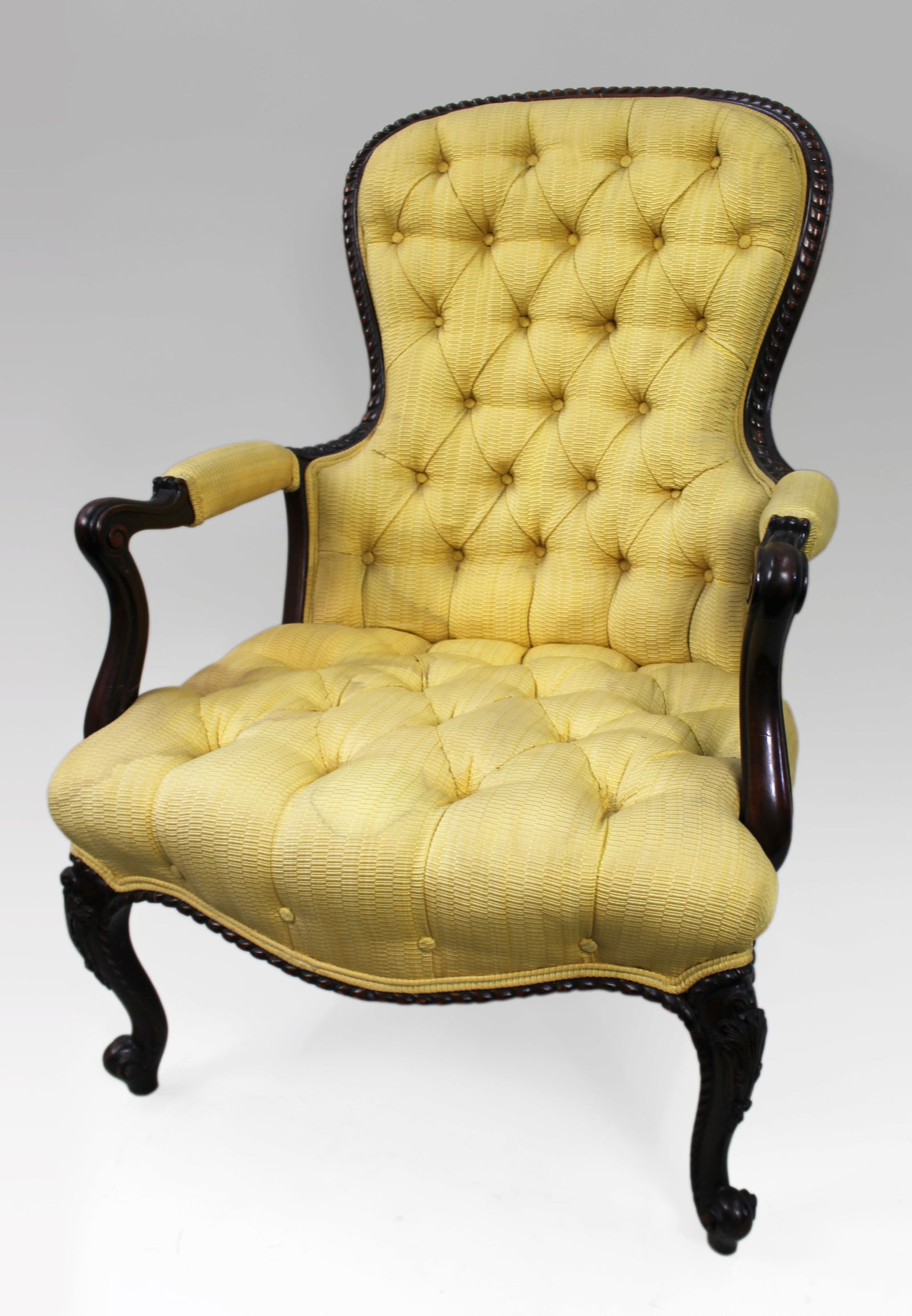 Victorian Mahogany Button-Back Armchair – c.1860 - 2