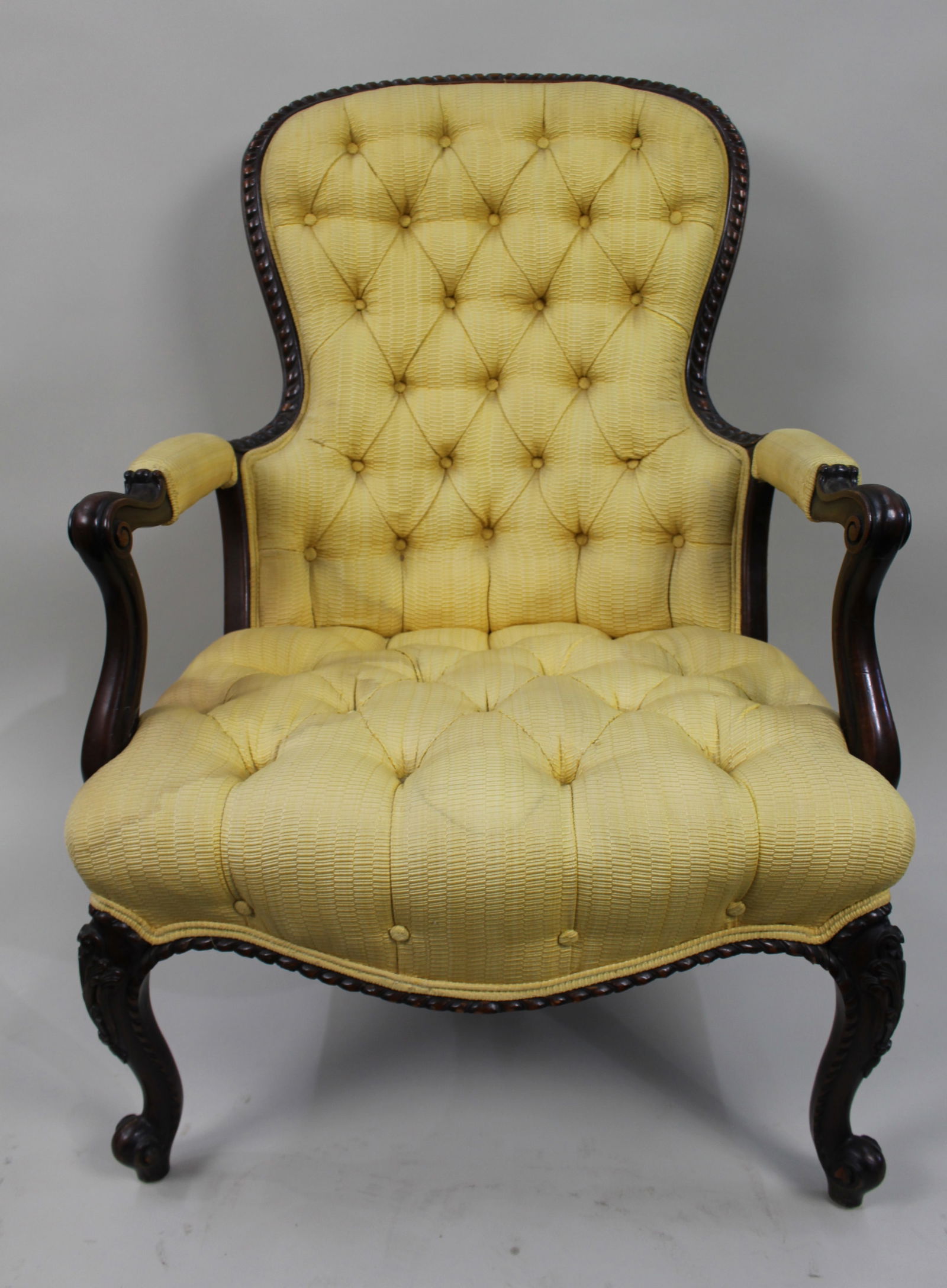 Victorian Mahogany Button-Back Armchair – c.1860 - 3