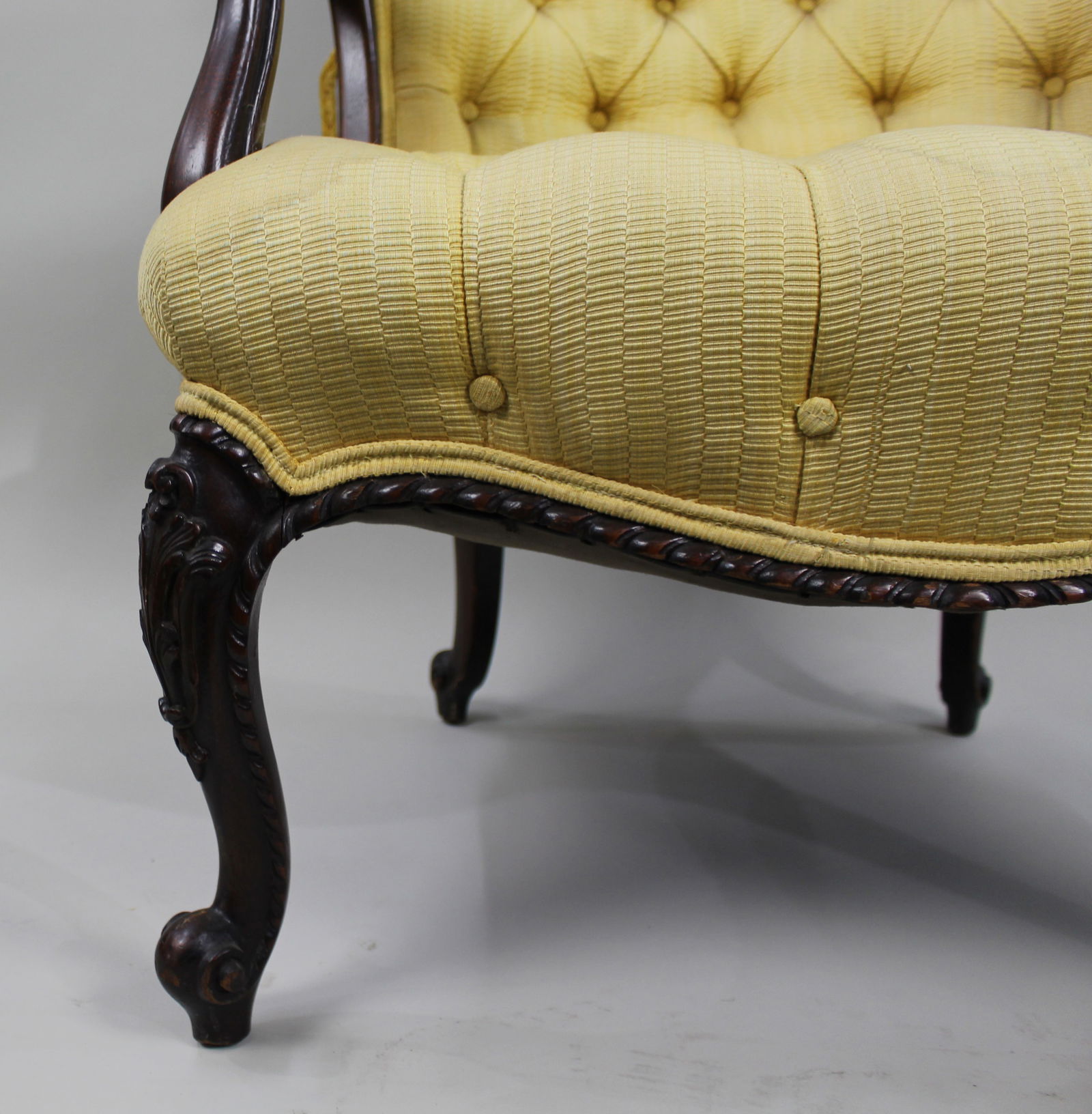 Victorian Mahogany Button-Back Armchair – c.1860 - 6