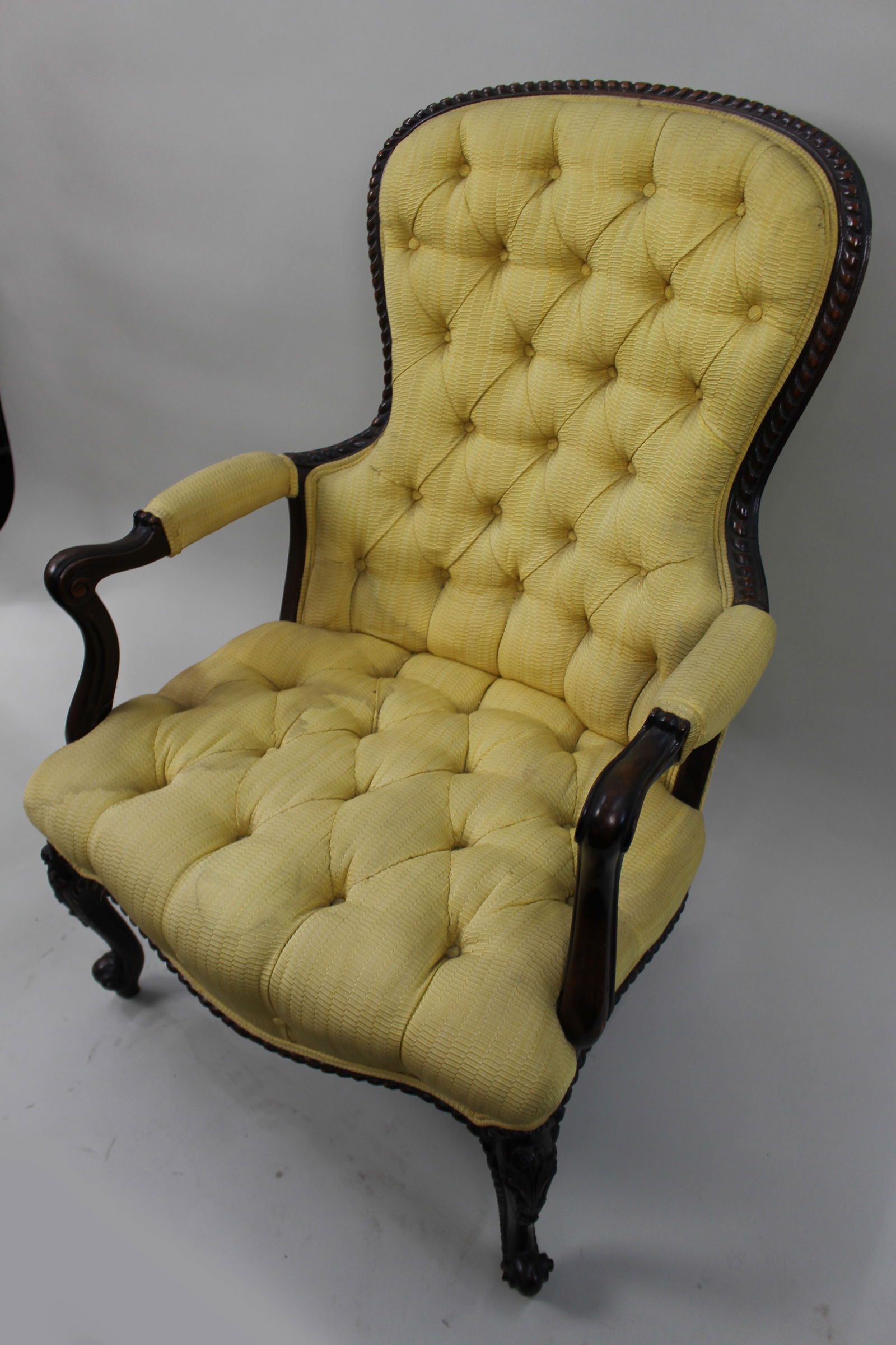 Victorian Mahogany Button-Back Armchair – c.1860 - 8