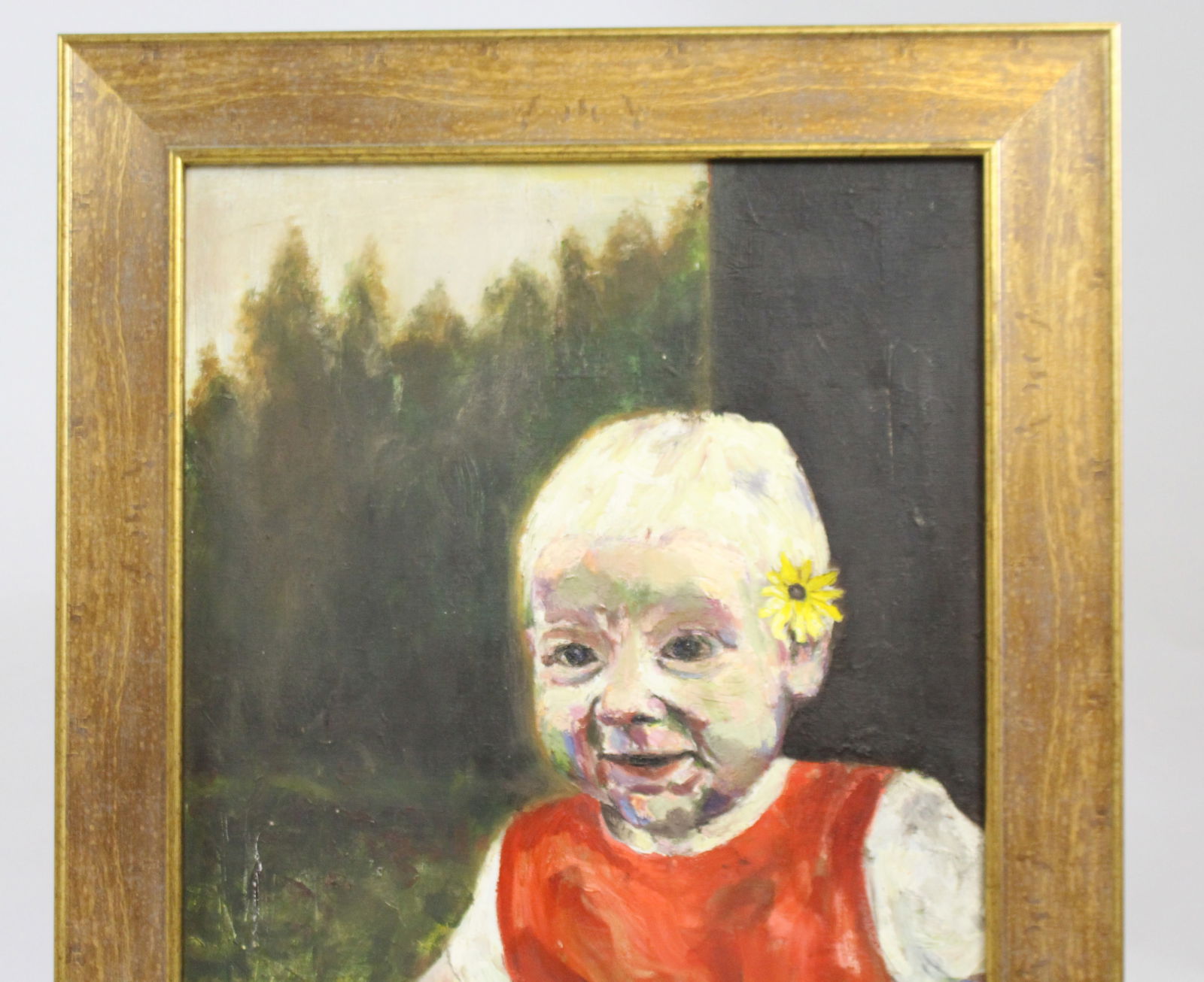 Child Oil on Canvas Set in Gilt Frame - 2