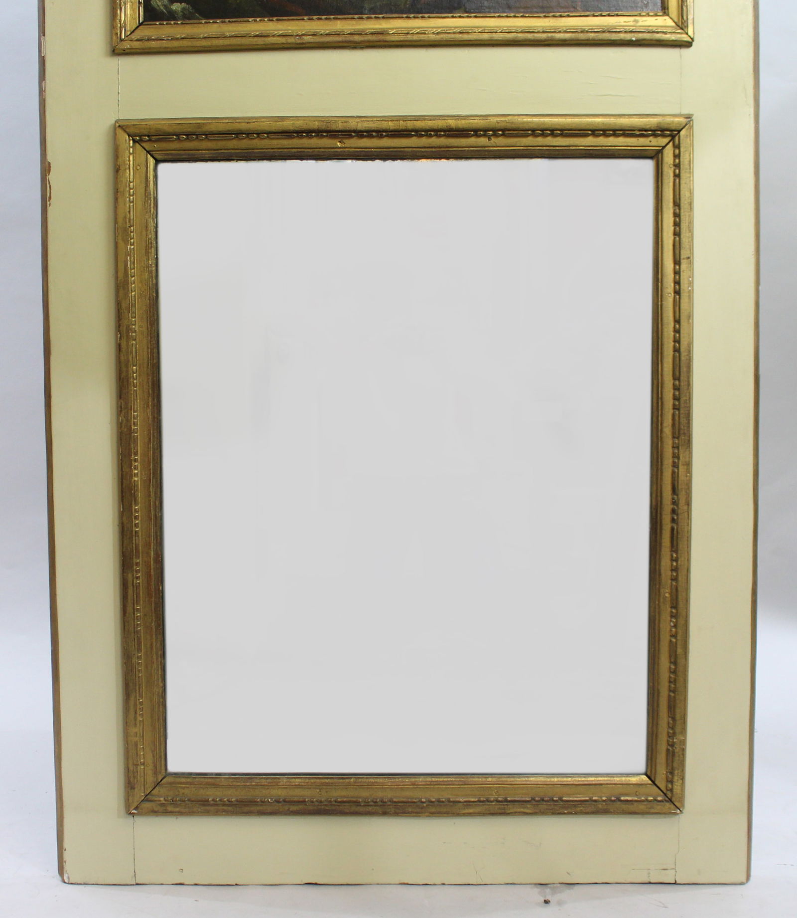Tall French Trumeau Mirror with Pastoral Oil Painting c.1890 - 6