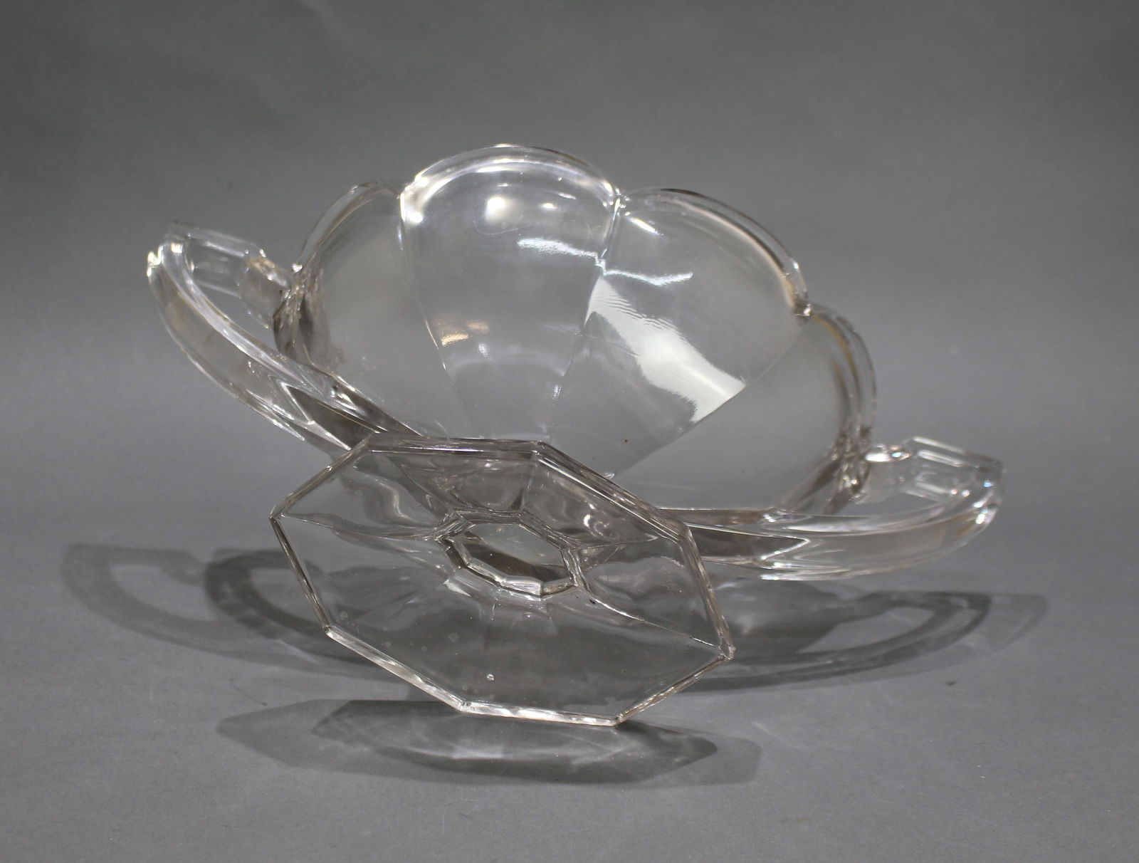 Antique Pressed Glass 2 Handled Bowl - 2