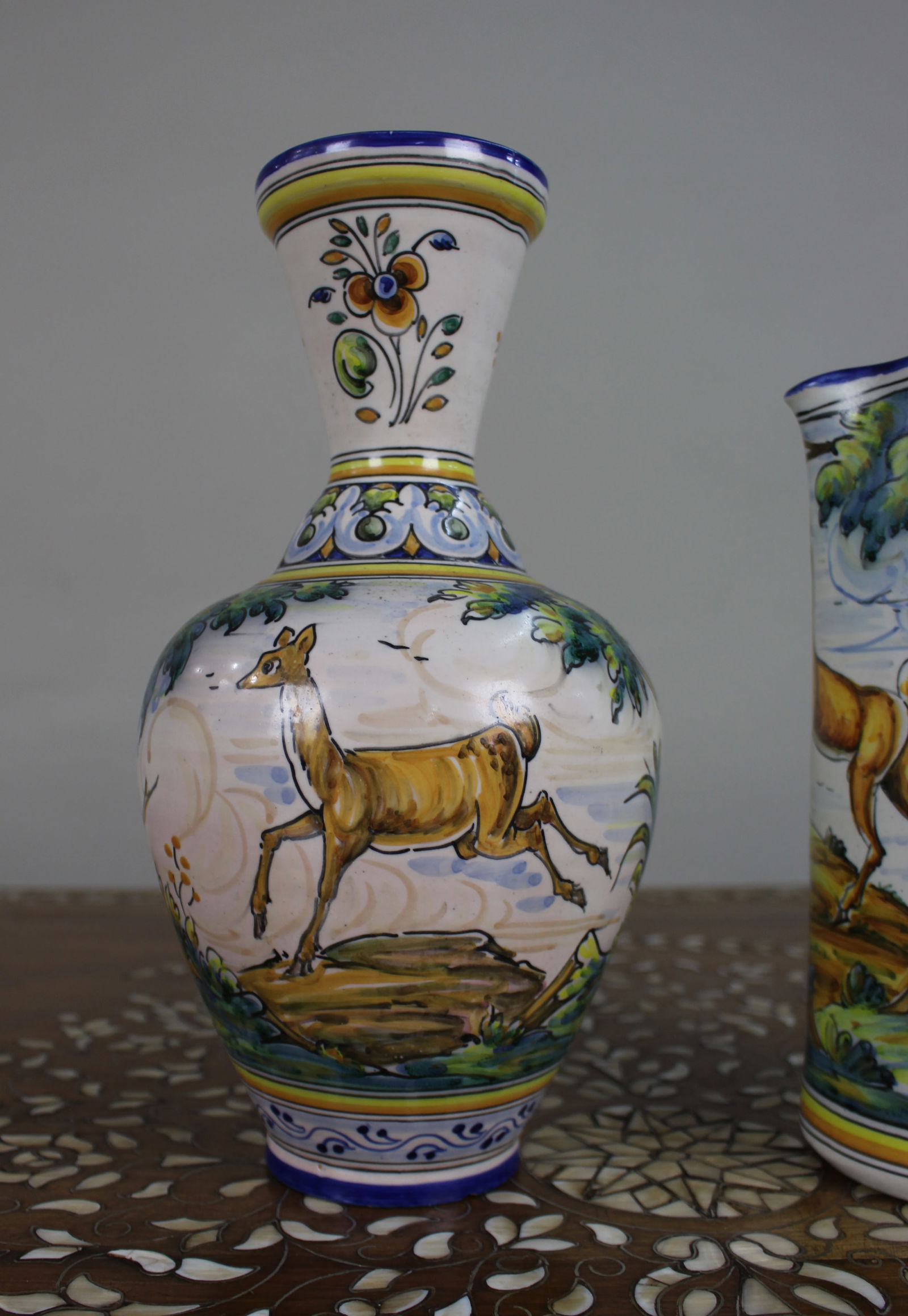 Mid-20th Century Spanish Talavera Pottery Vase and Jug - 2