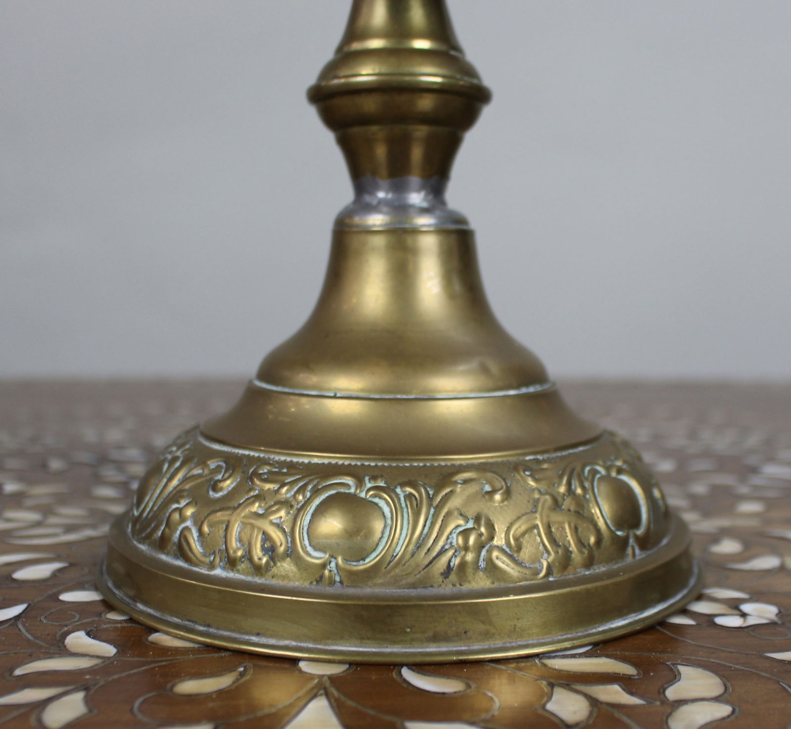 Antique English Brass Oil Lamp – Union Metal Works, c.1910 - 7