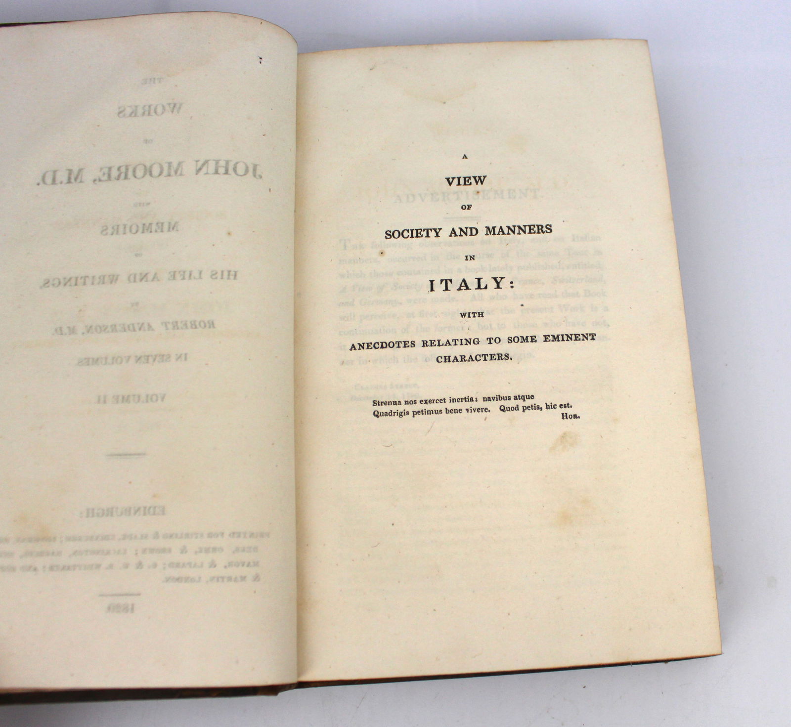 Two Volumes of The Works of John Moore, M.D. – 1820 Edinburgh - 16