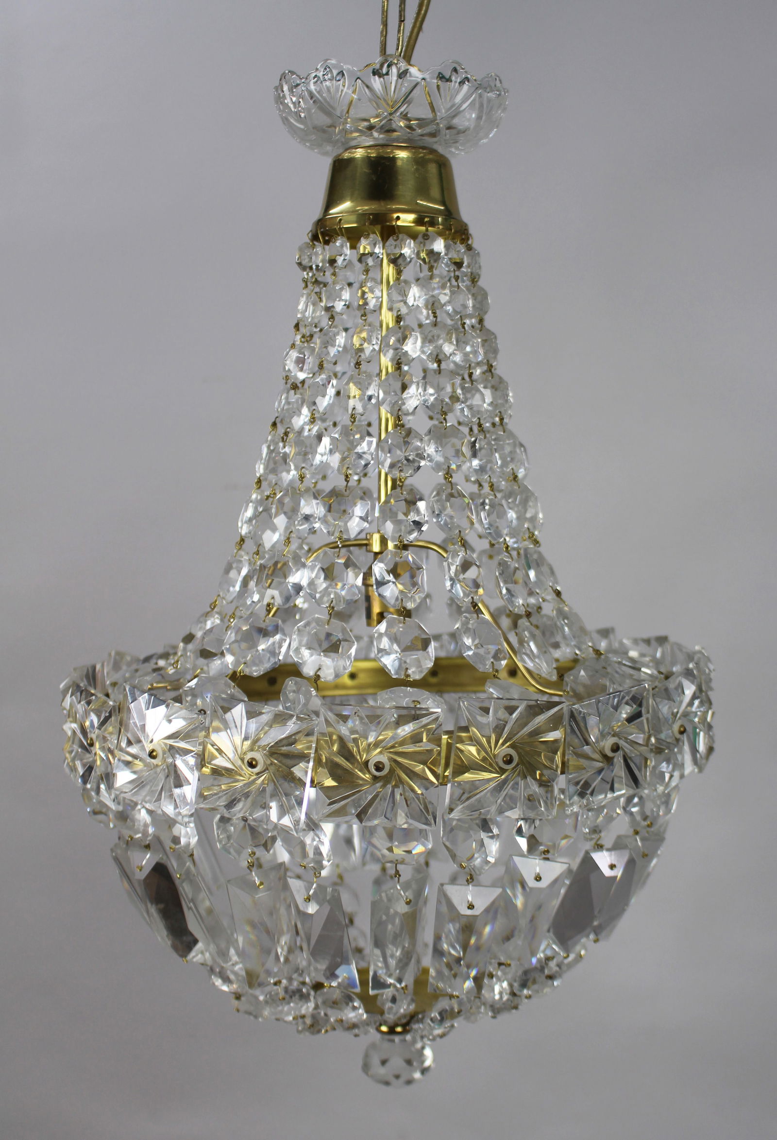 Vintage Cut Glass Crystal French Chandelier (1 of 6)
