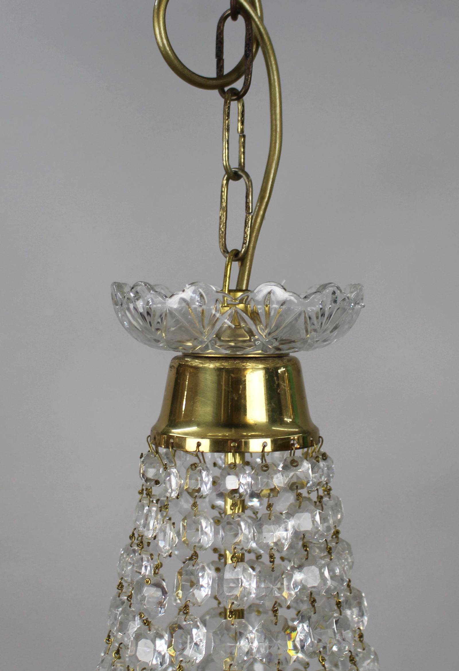 Vintage Cut Glass Crystal French Chandelier - 2