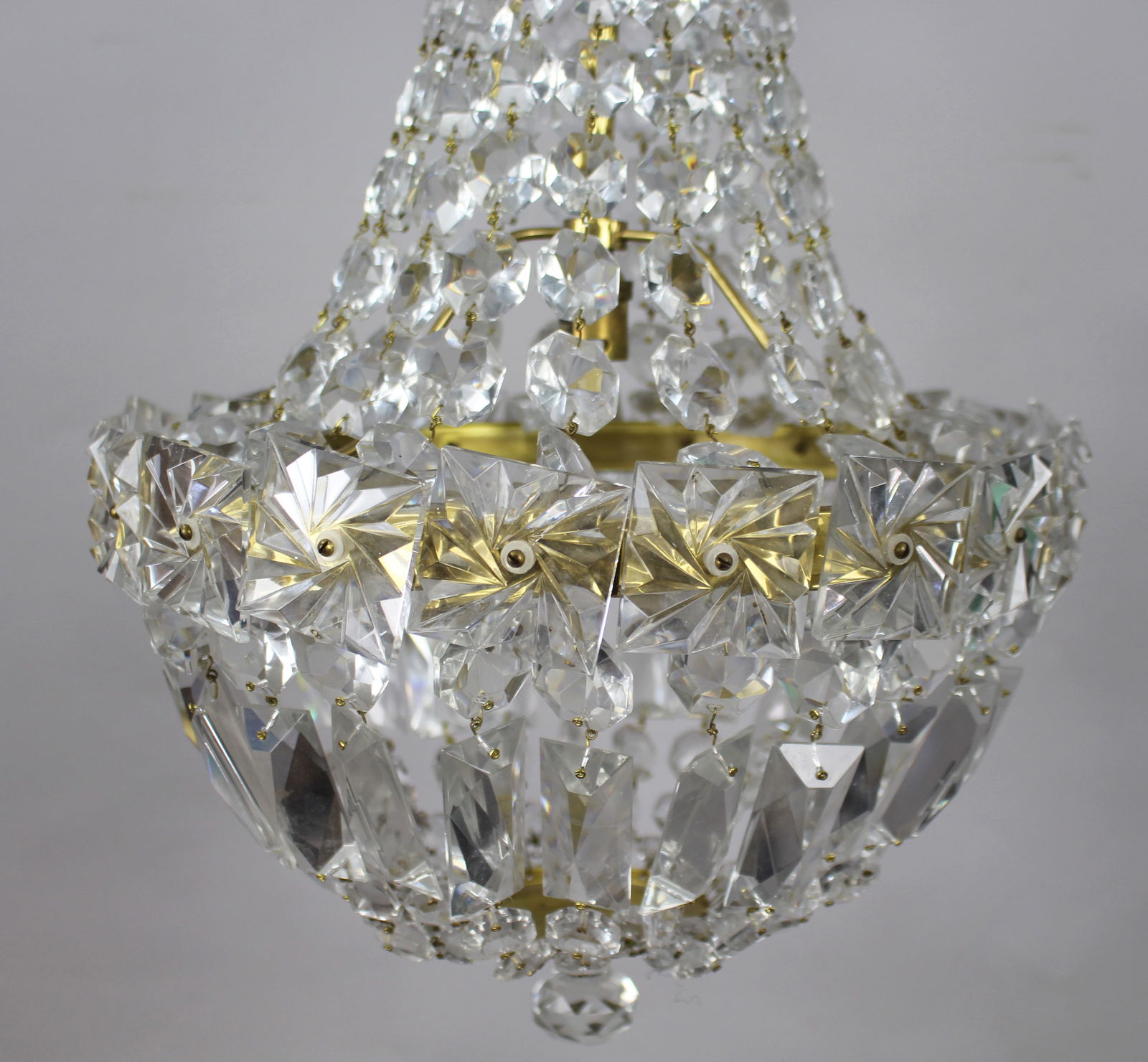 Vintage Cut Glass Crystal French Chandelier - 4