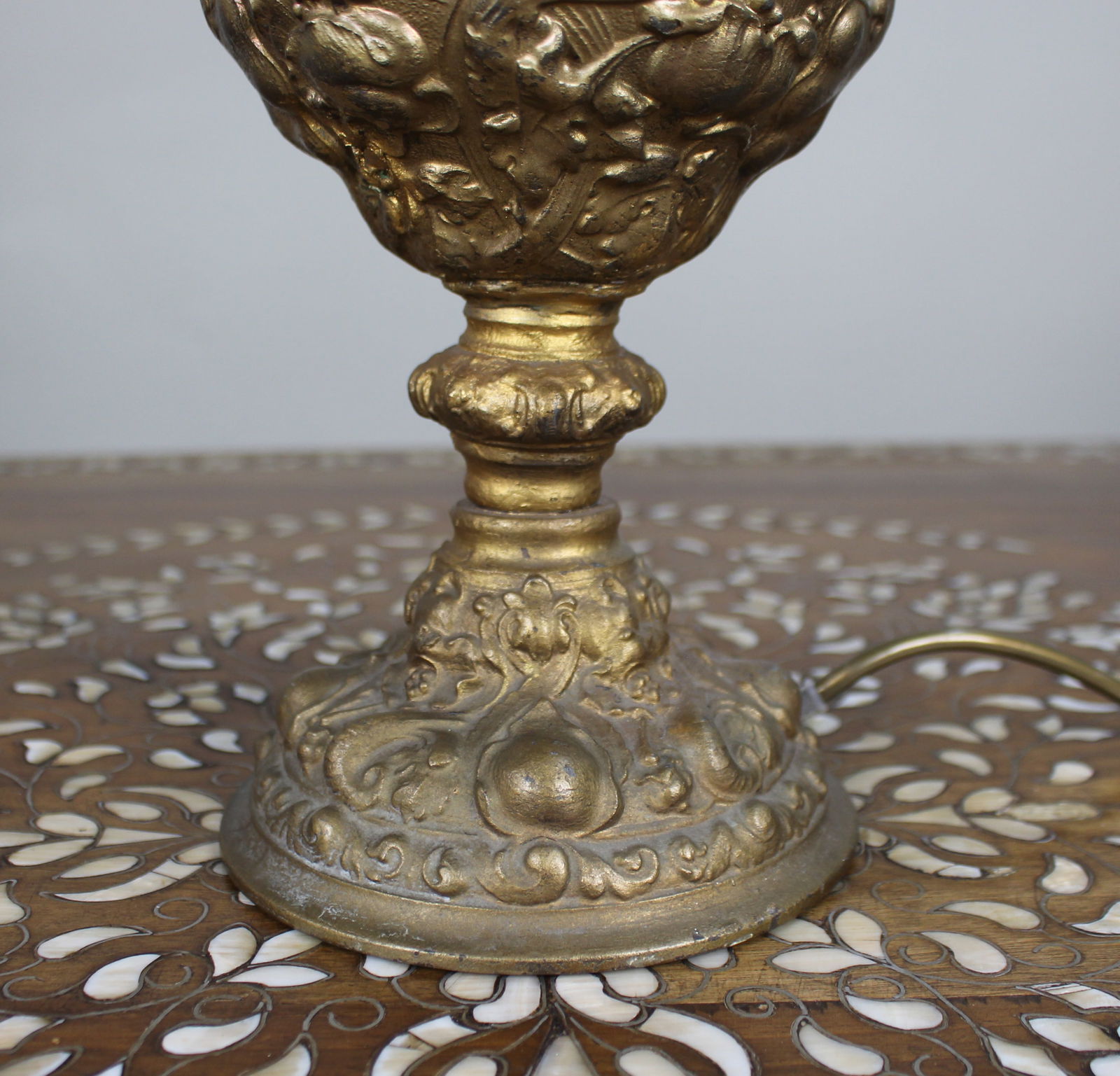 Late 19th c. Gilded Metal Ewer Lamp – Later Electrified - 3