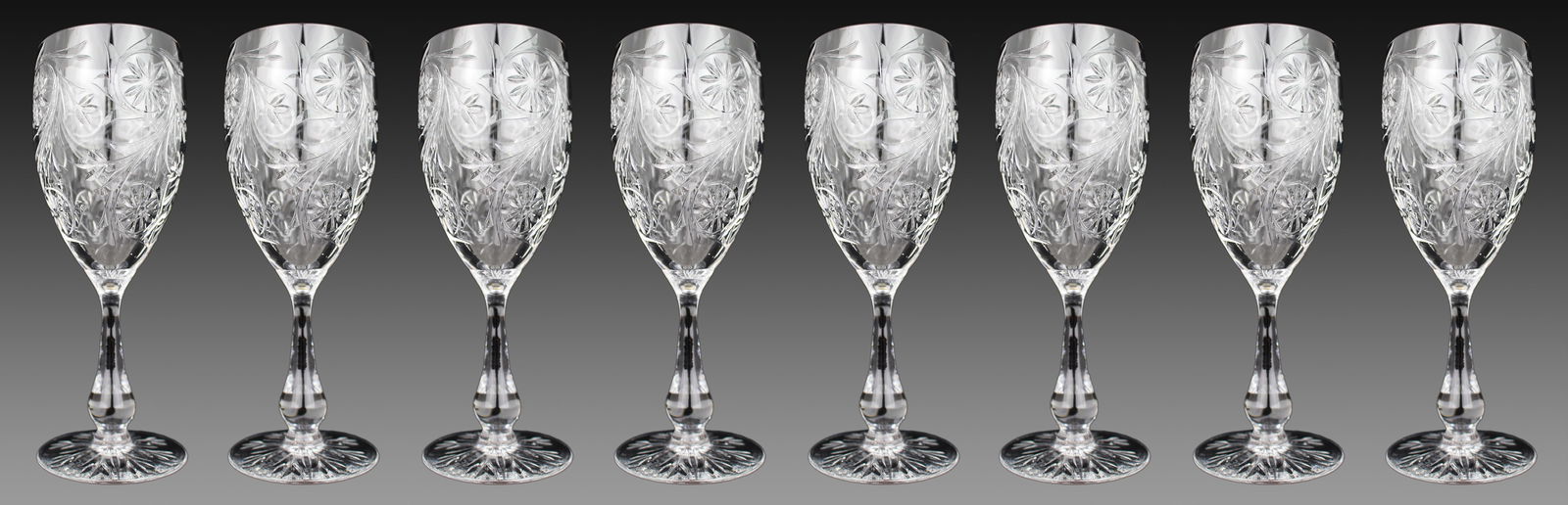 Set of 8 Tudor Crystal ""Catherine of Aragon"" Wine Glasses (1 of 7)