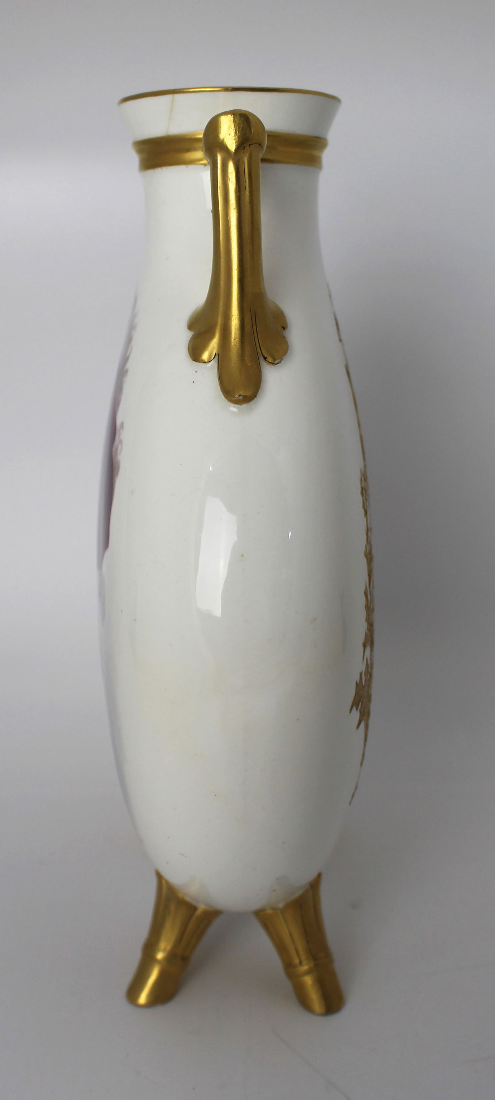 Fine European Hand-Painted & Gilded Moon Flask Vase c.1890 - 14