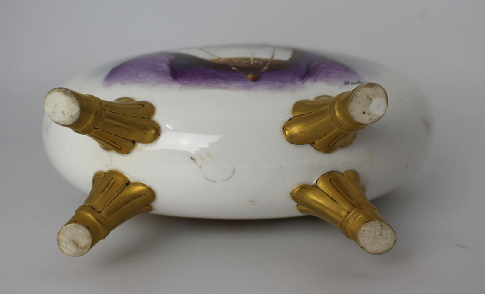 Fine European Hand-Painted & Gilded Moon Flask Vase c.1890 - 16