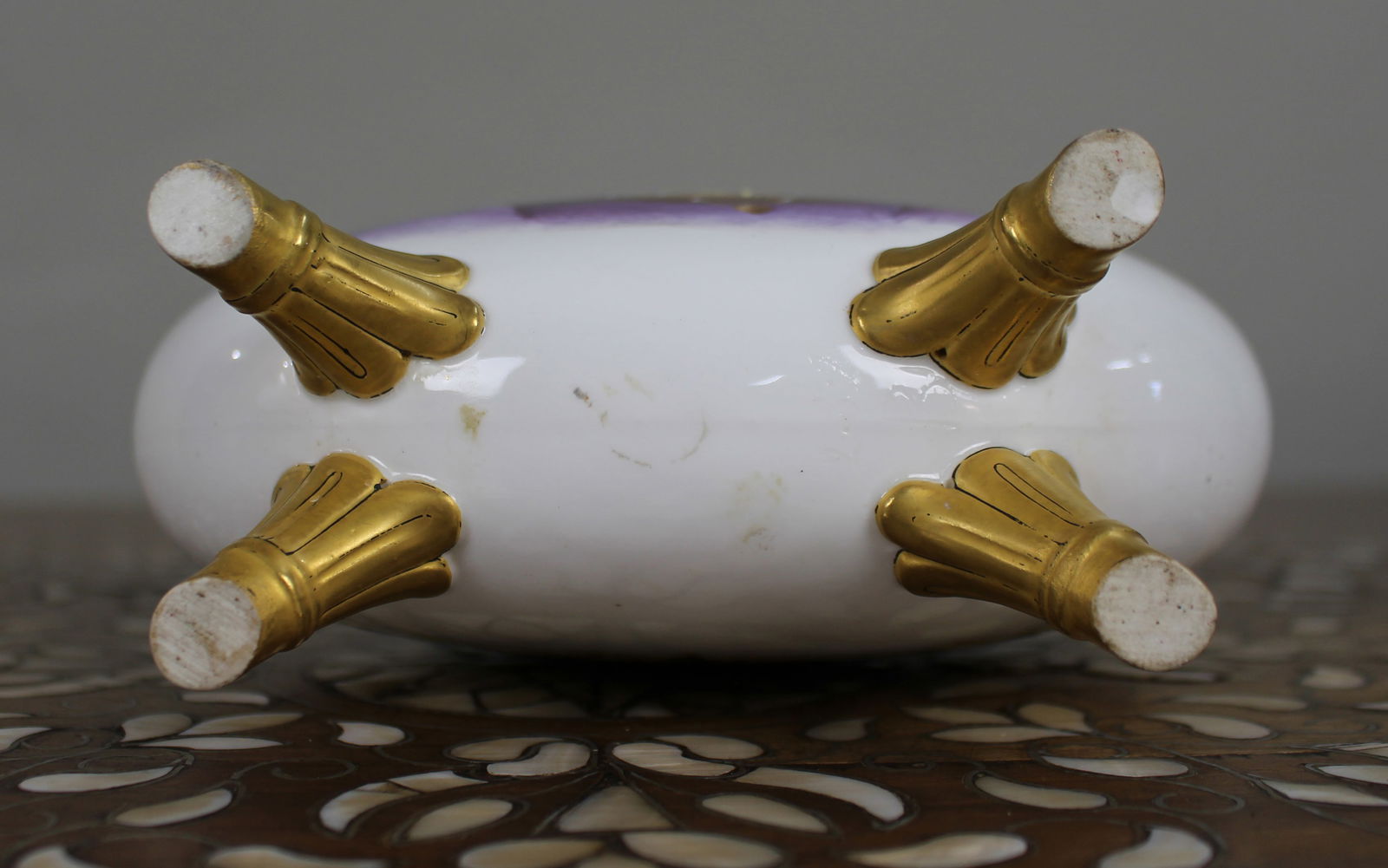 Fine European Hand-Painted & Gilded Moon Flask Vase c.1890 - 7