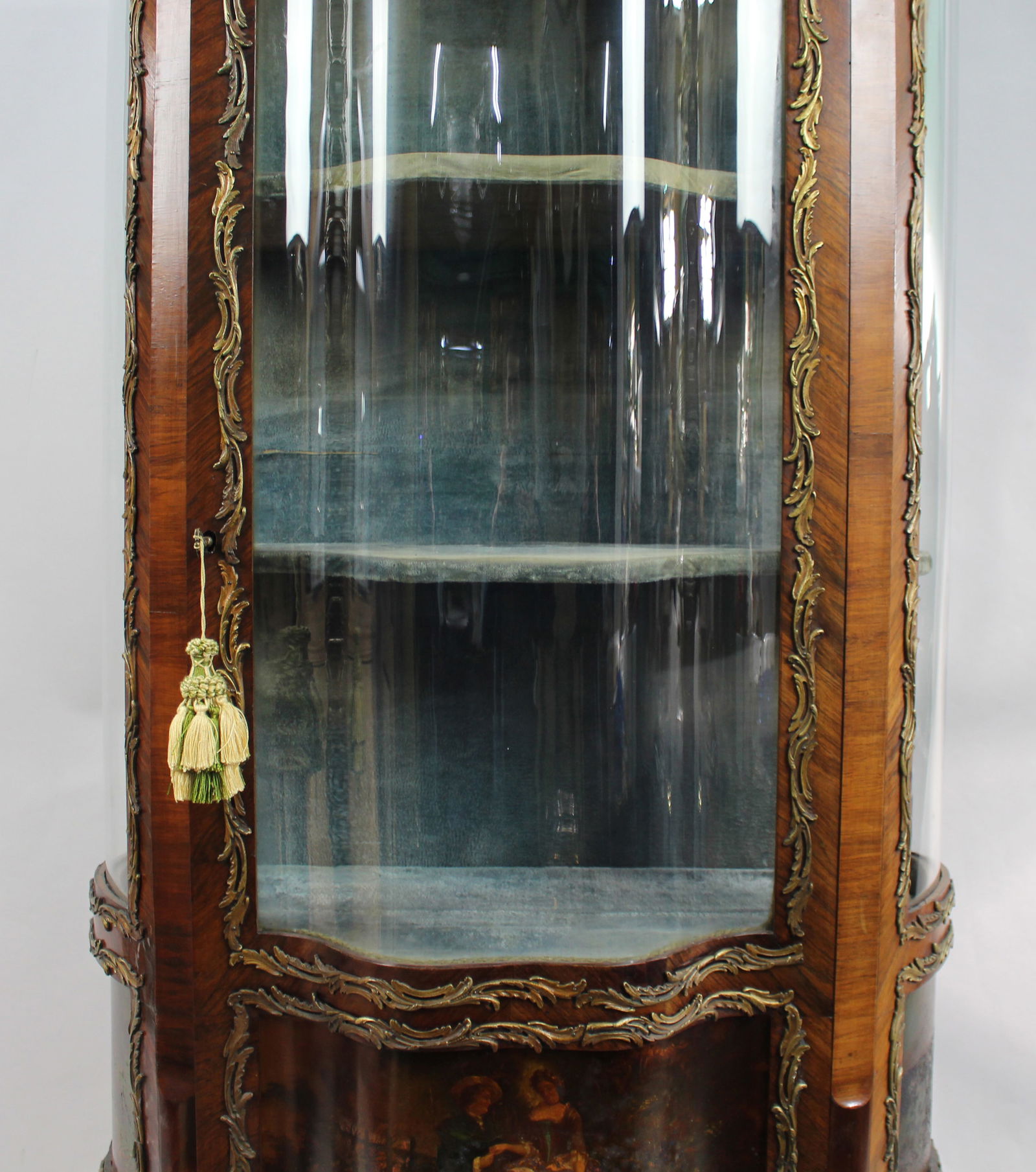 Antique 19th c. French Serpentine Vernis Martin Display Cabinet - 4