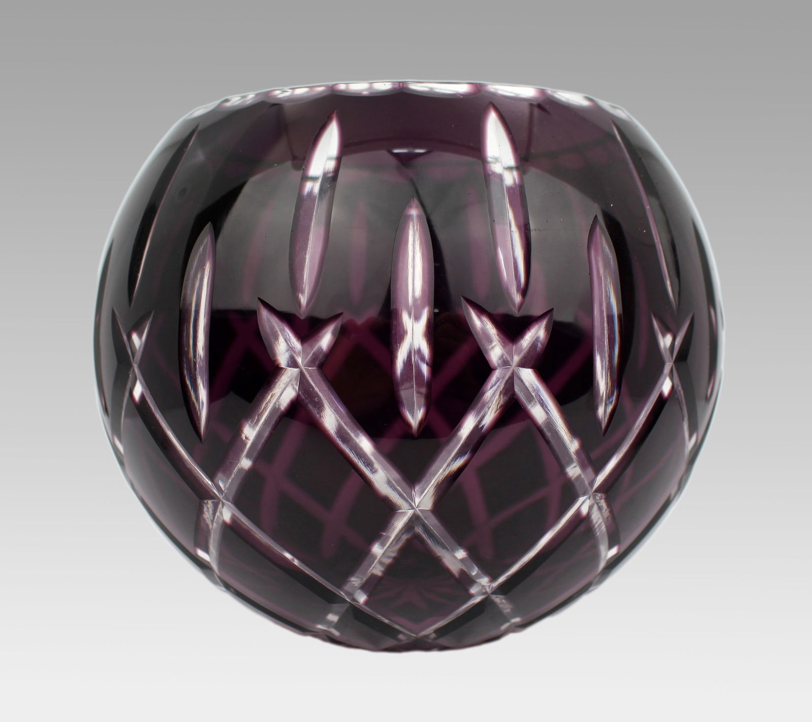Gorham Crystal Amethyst Overlay Crystal Bowl (1 of 3)