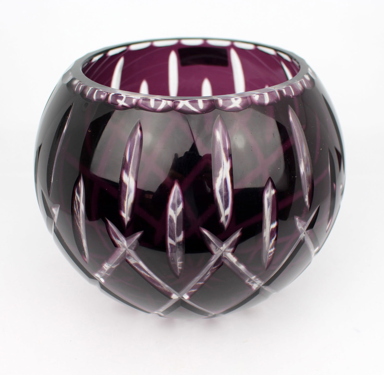 Gorham Crystal Amethyst Overlay Crystal Bowl - 2