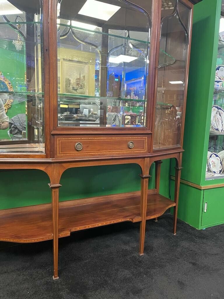 Fine 19th c. Mahogany Inlaid Mirrored Display Cabinet - 8
