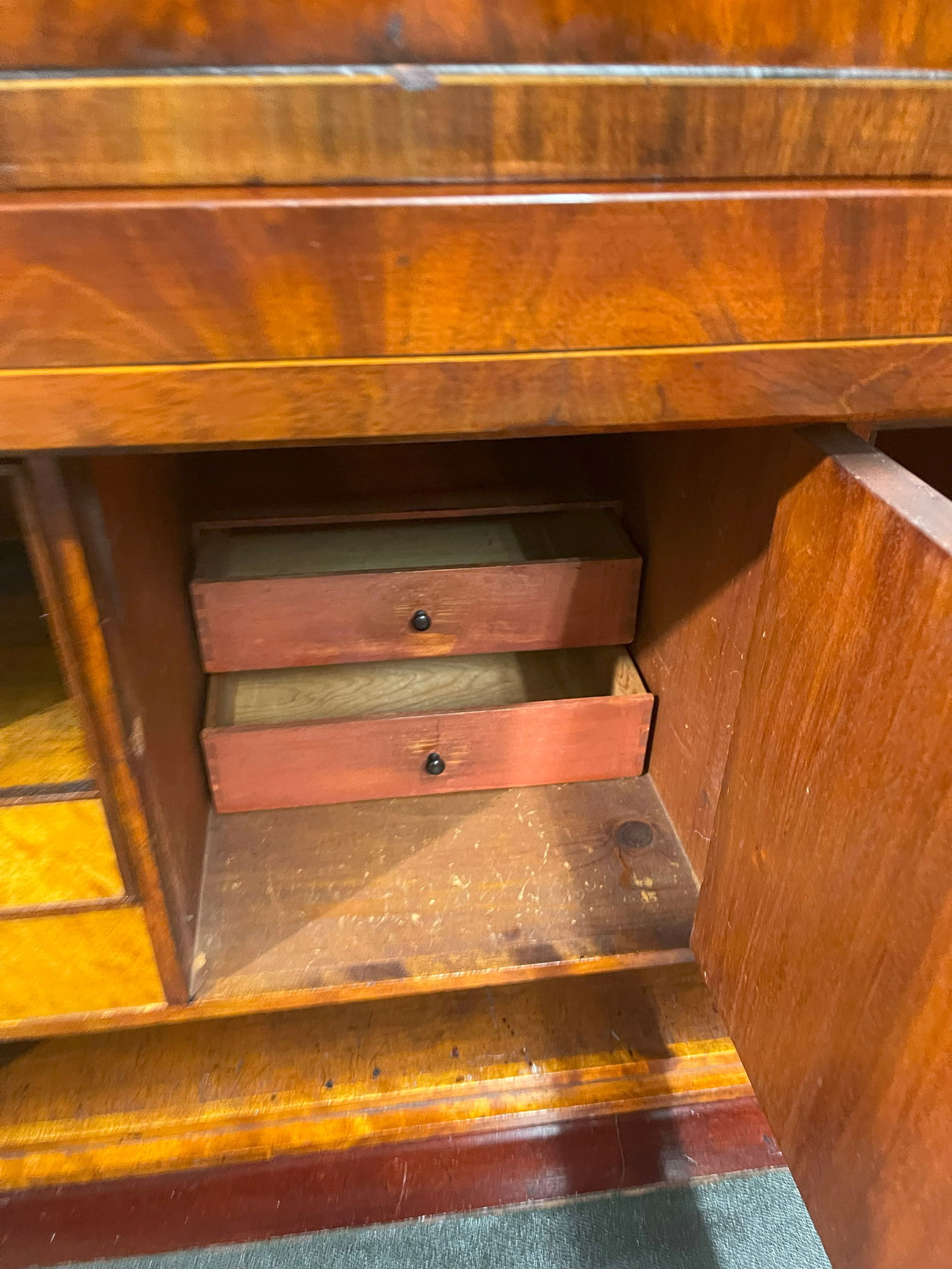 Georgian Mahogany and Satinwood Inlaid Secretaire Chest c.1800 - 18