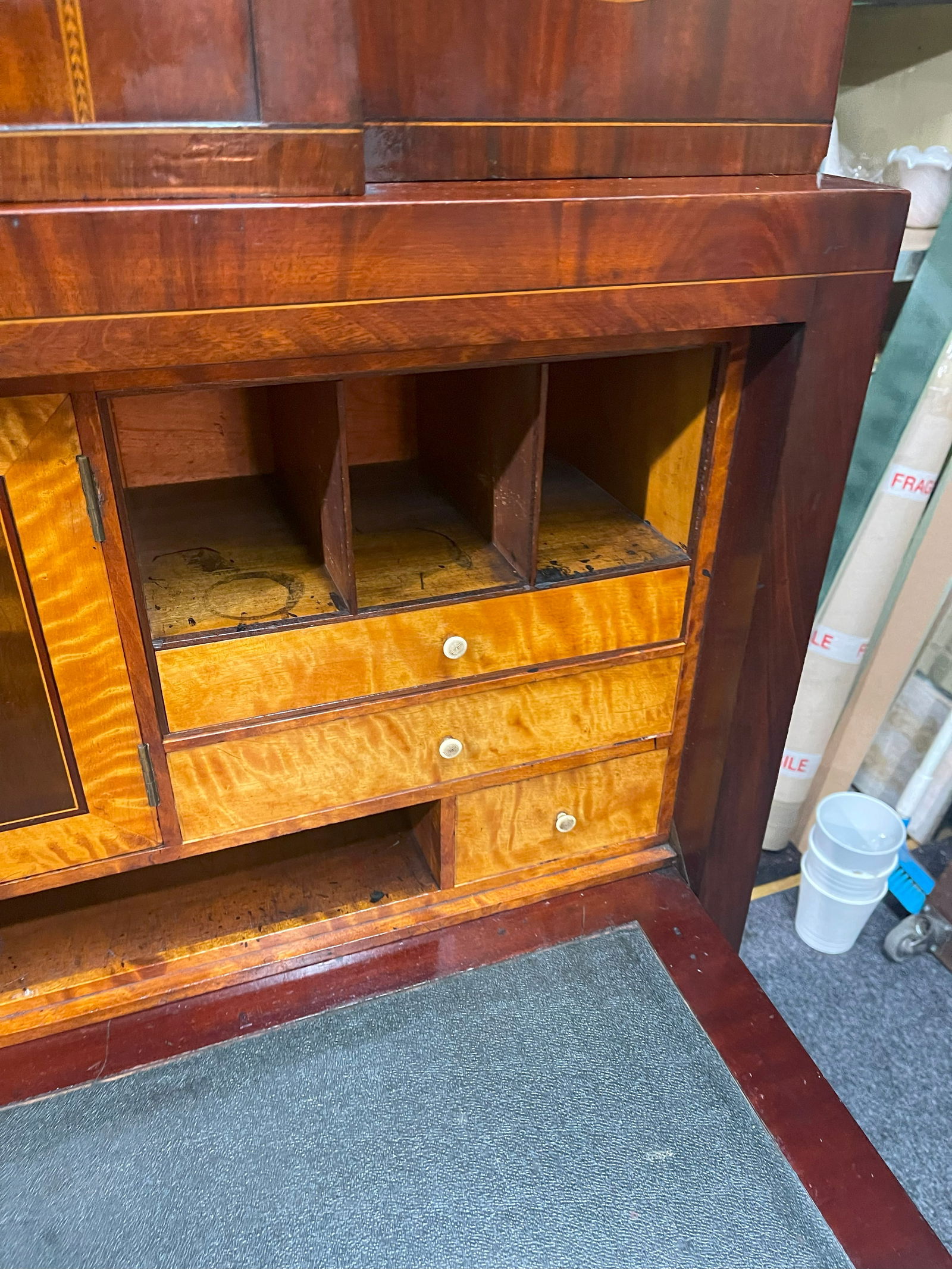 Georgian Mahogany and Satinwood Inlaid Secretaire Chest c.1800 - 19