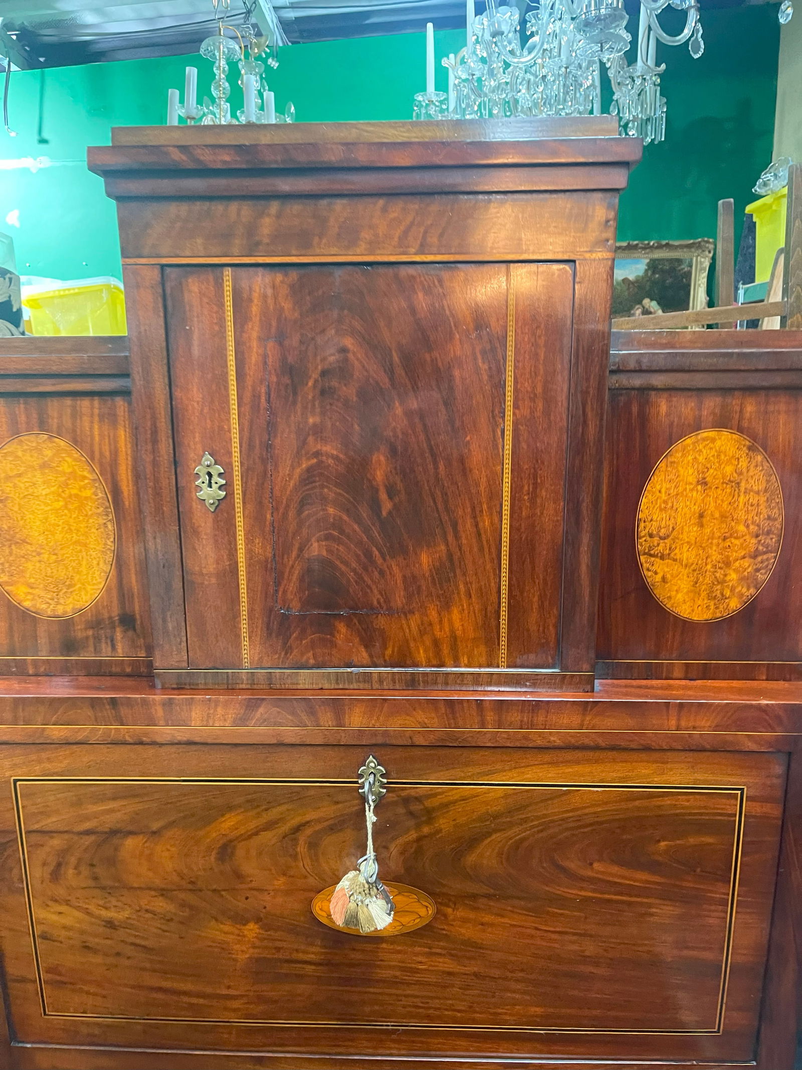 Georgian Mahogany and Satinwood Inlaid Secretaire Chest c.1800 - 2
