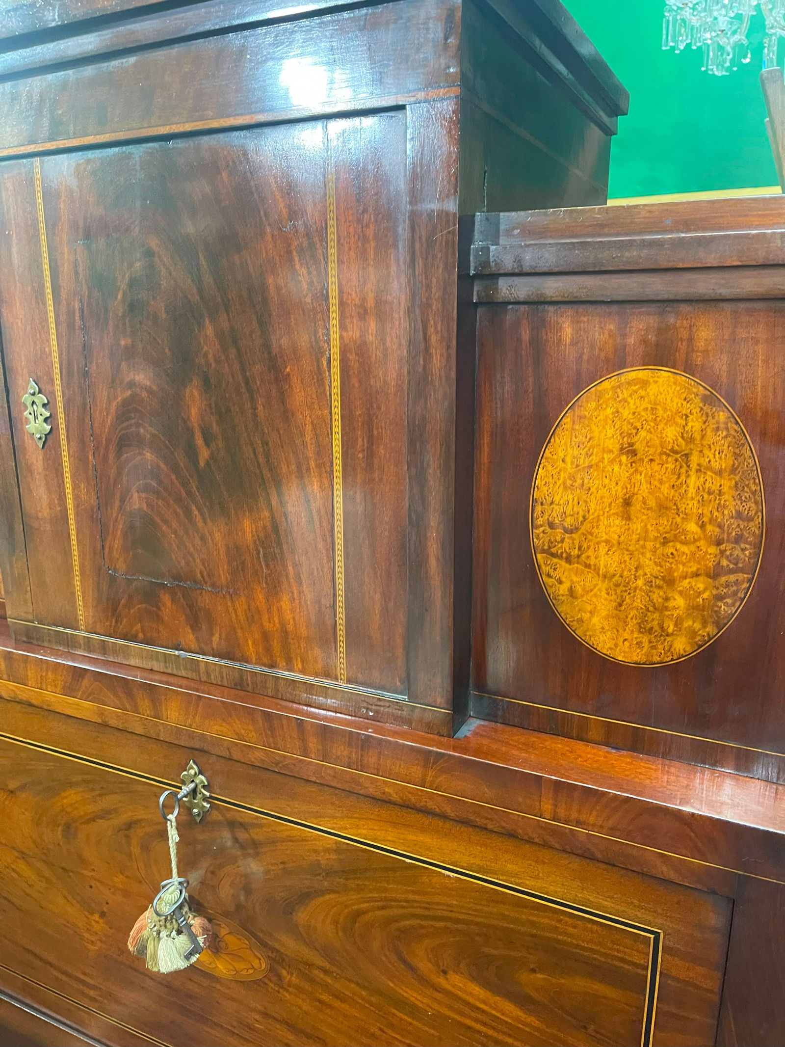 Georgian Mahogany and Satinwood Inlaid Secretaire Chest c.1800 - 6