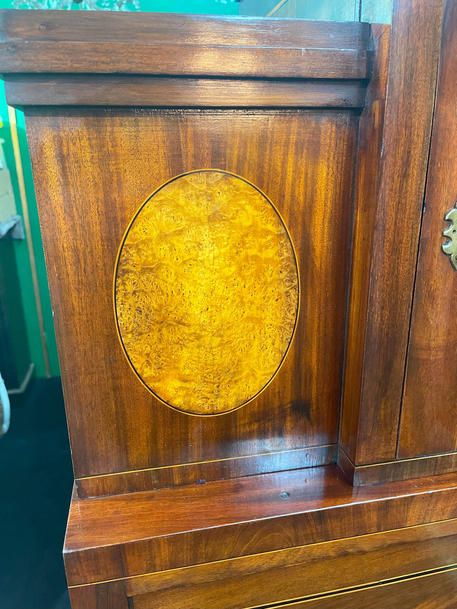 Georgian Mahogany and Satinwood Inlaid Secretaire Chest c.1800 - 9