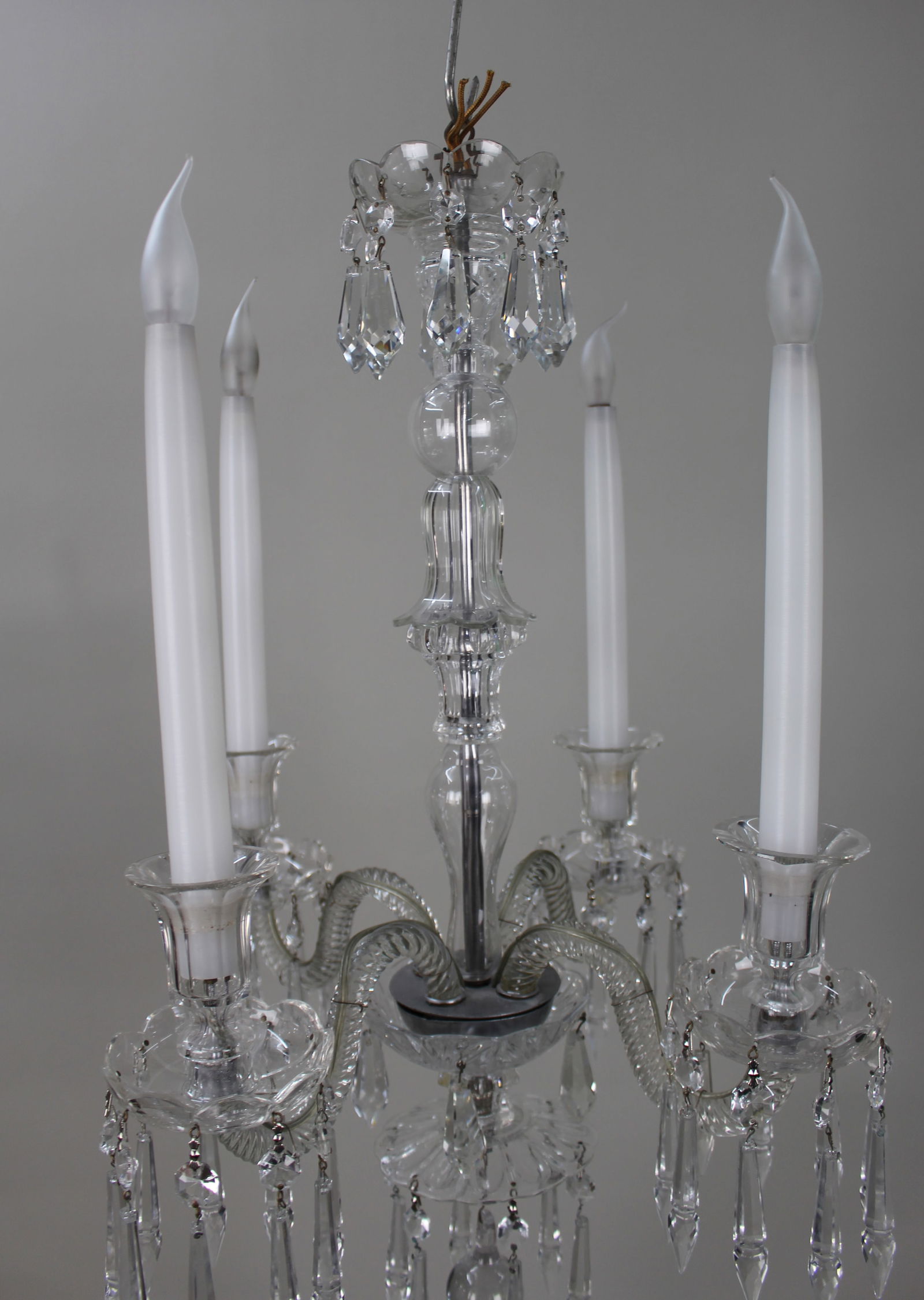 Mid-Century Cut Glass and Crystal Four-Arm Chandelier, c.1950 - 4
