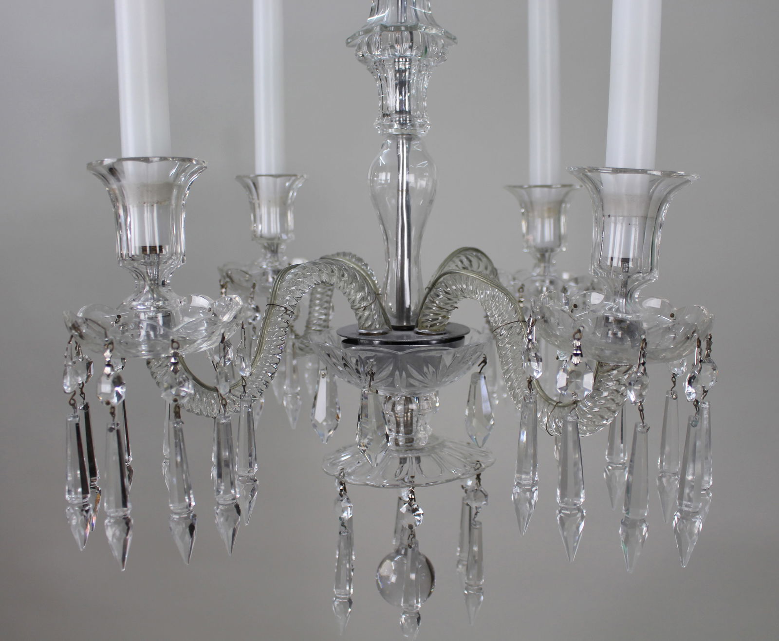 Mid-Century Cut Glass and Crystal Four-Arm Chandelier, c.1950 - 6