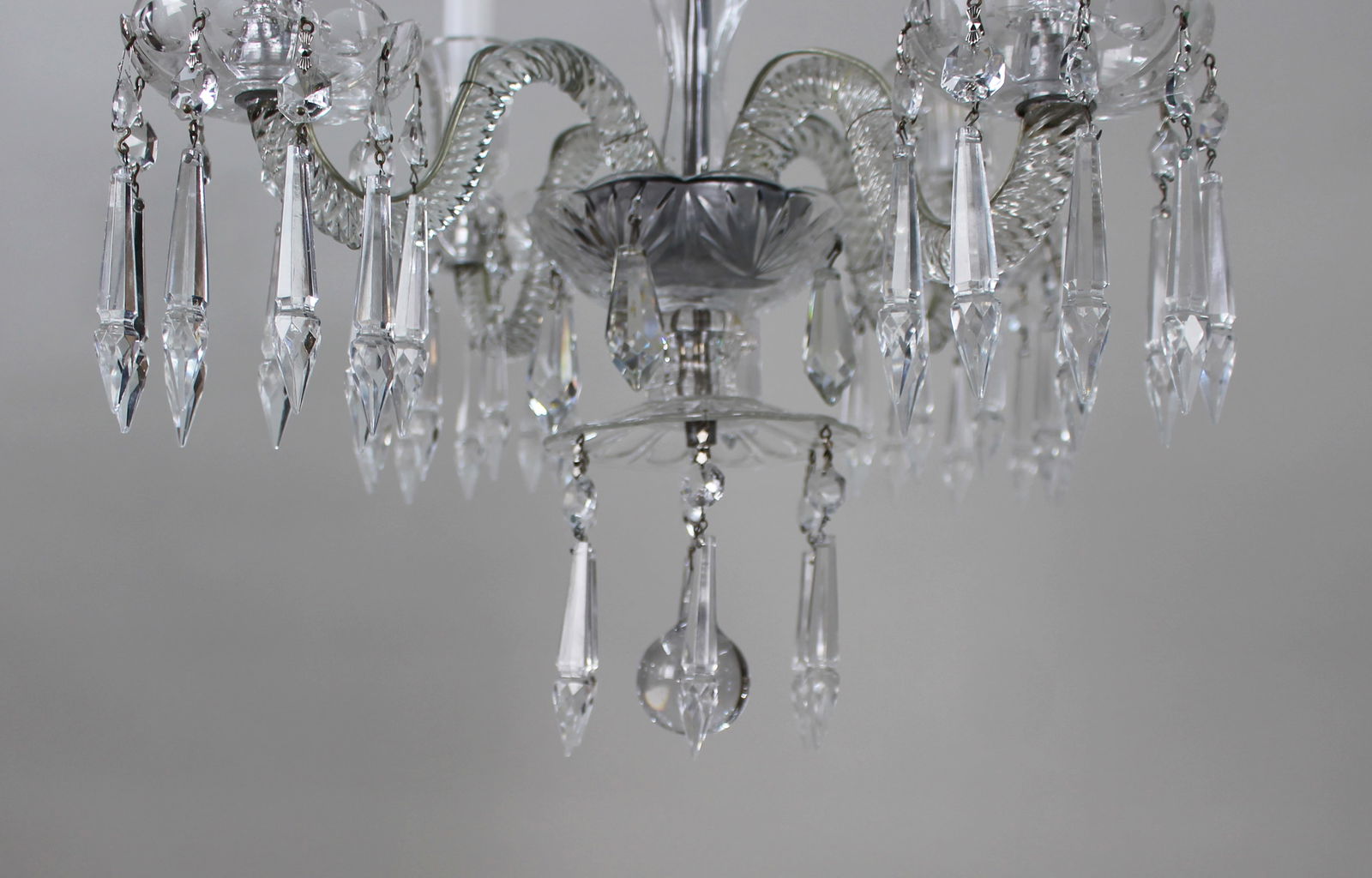 Mid-Century Cut Glass and Crystal Four-Arm Chandelier, c.1950 - 7