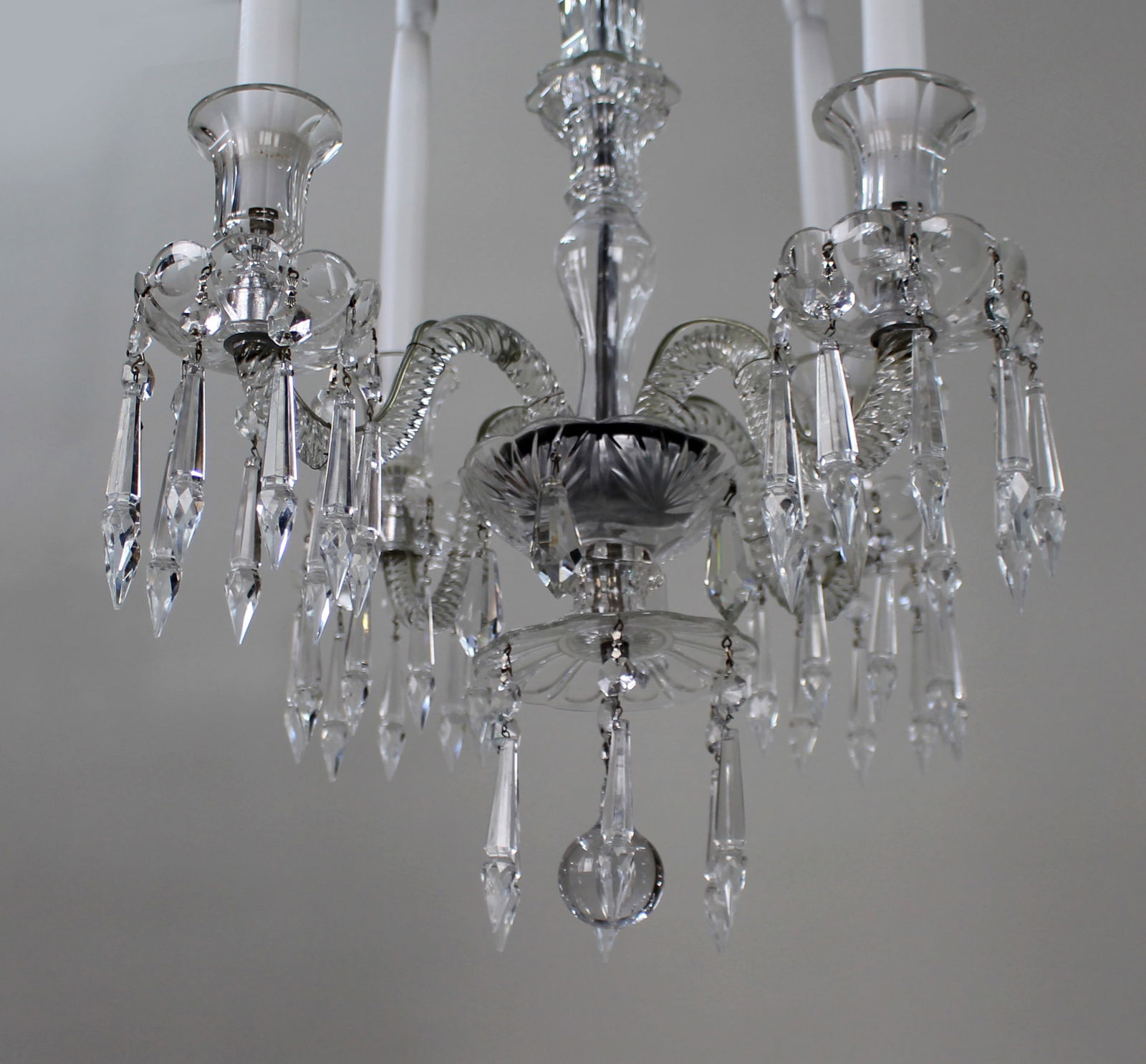 Mid-Century Cut Glass and Crystal Four-Arm Chandelier, c.1950 - 8